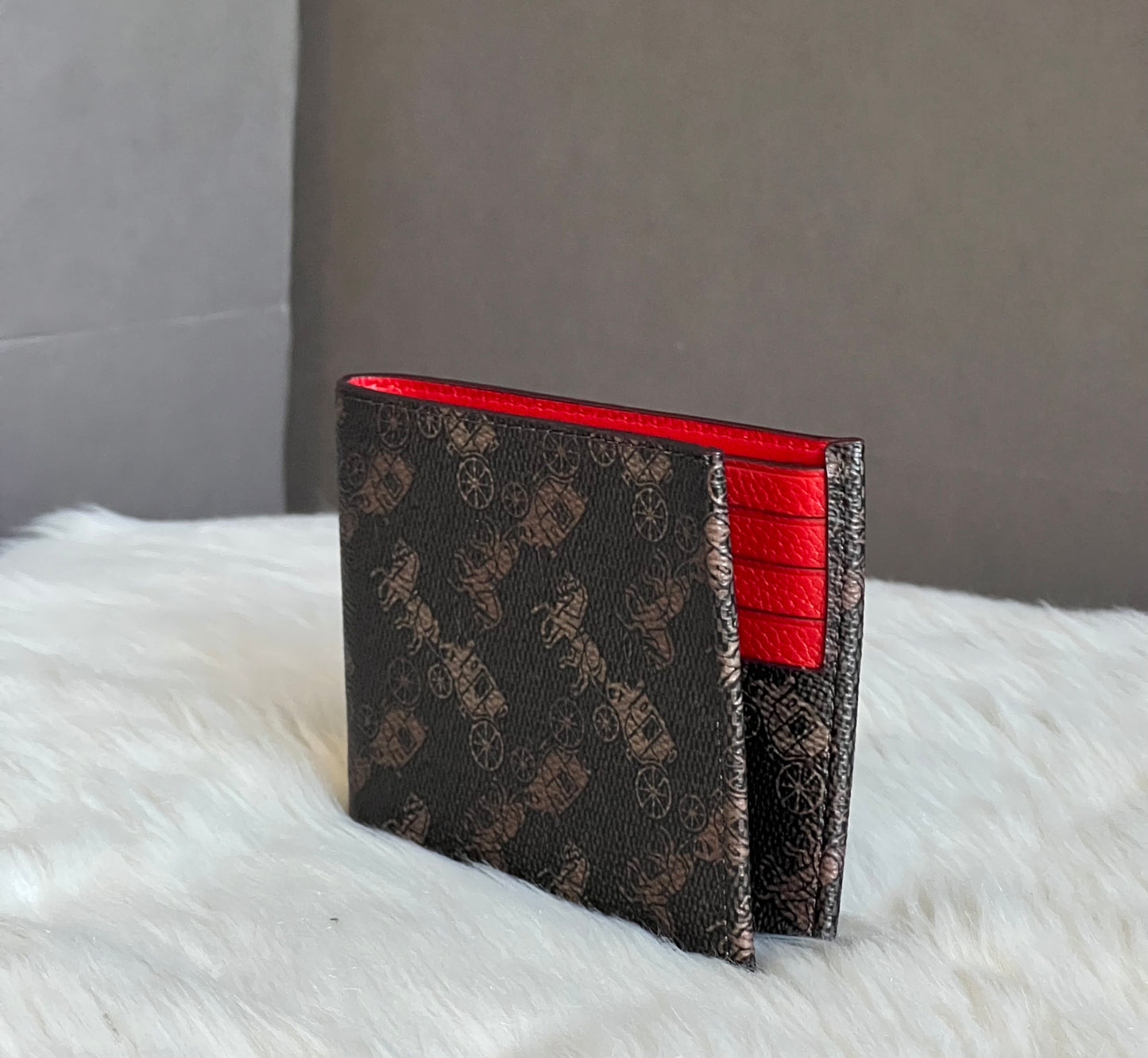 Coach Double Billfold Wallet with Horse and Carriage Print