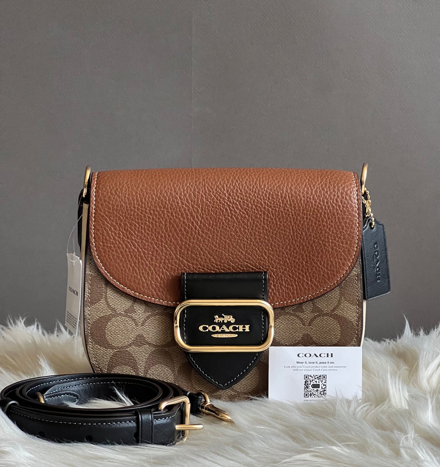 Coach Morgan Saddle Bag in Colorblock Signature Canvas