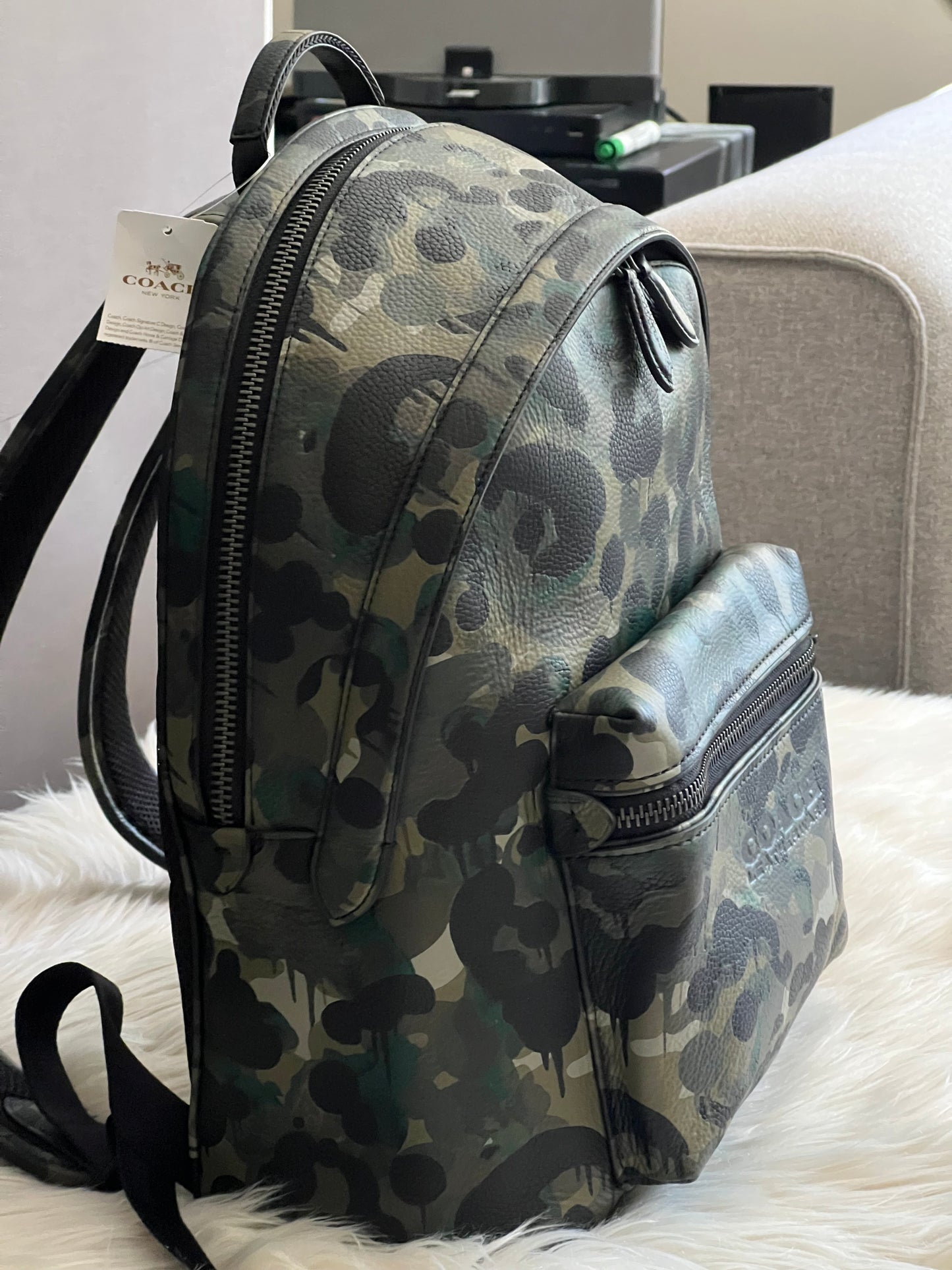 Coach Charter Backpack with Camo Print