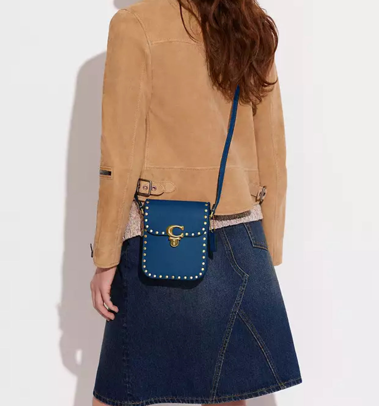 Coach Tall Studio Crossbody with Rivets