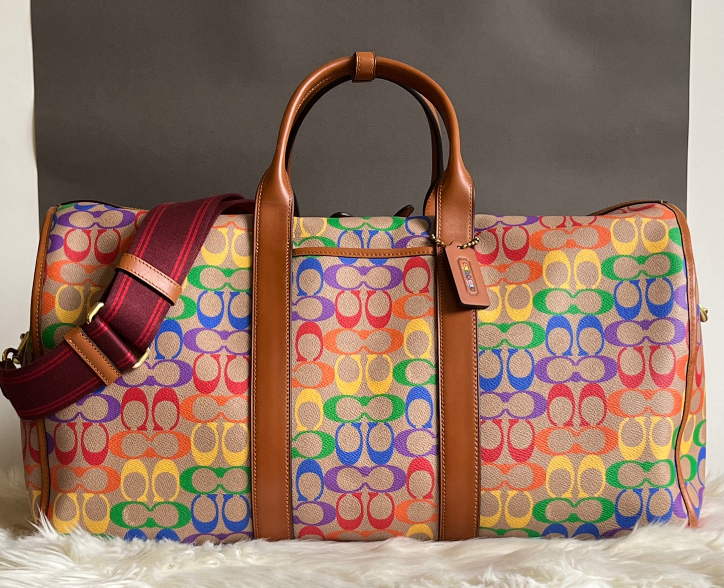 Coach Gotham Duffle in Rainbow Signature Canvas