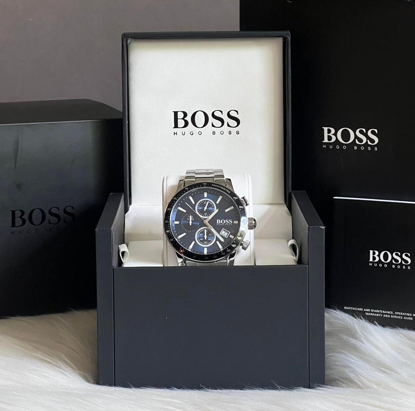 Hugo Boss Men’s Rafale Blue Dial Chronograph Watch