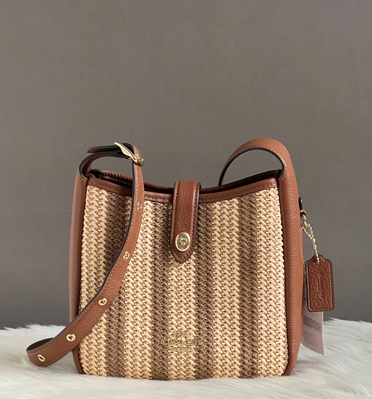 Coach Hadley Mini Crossbody Bag In Straw