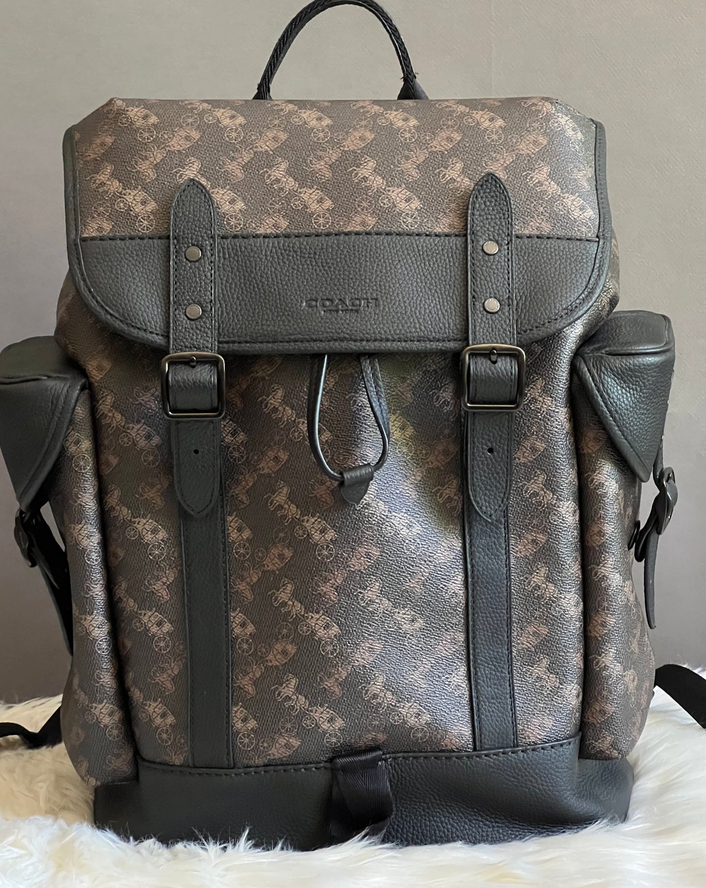 Coach Hitch Backpack with Horse and Carriage Print