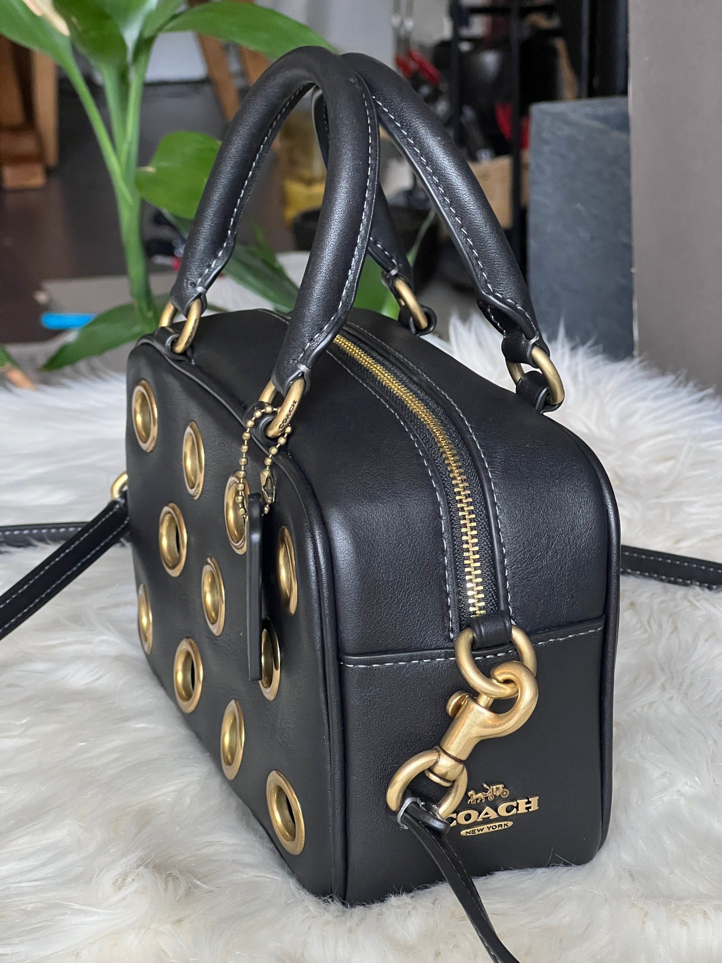 Coach Satchel Crossbody Bag with Grommets