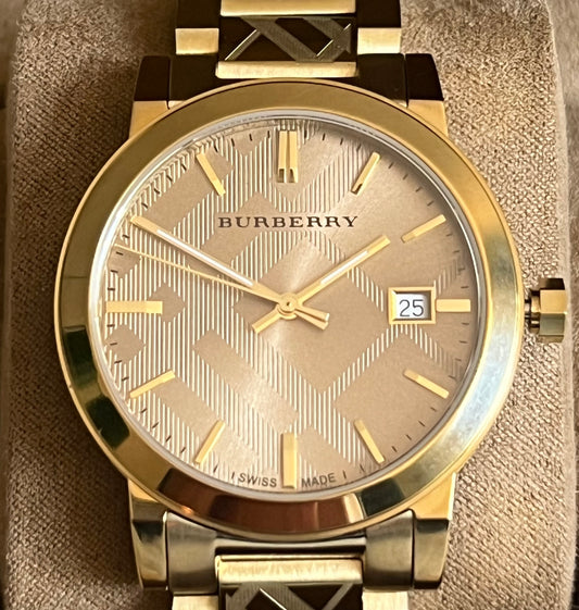 Burberry Unisex Swiss Gold Ion-Plated Watch