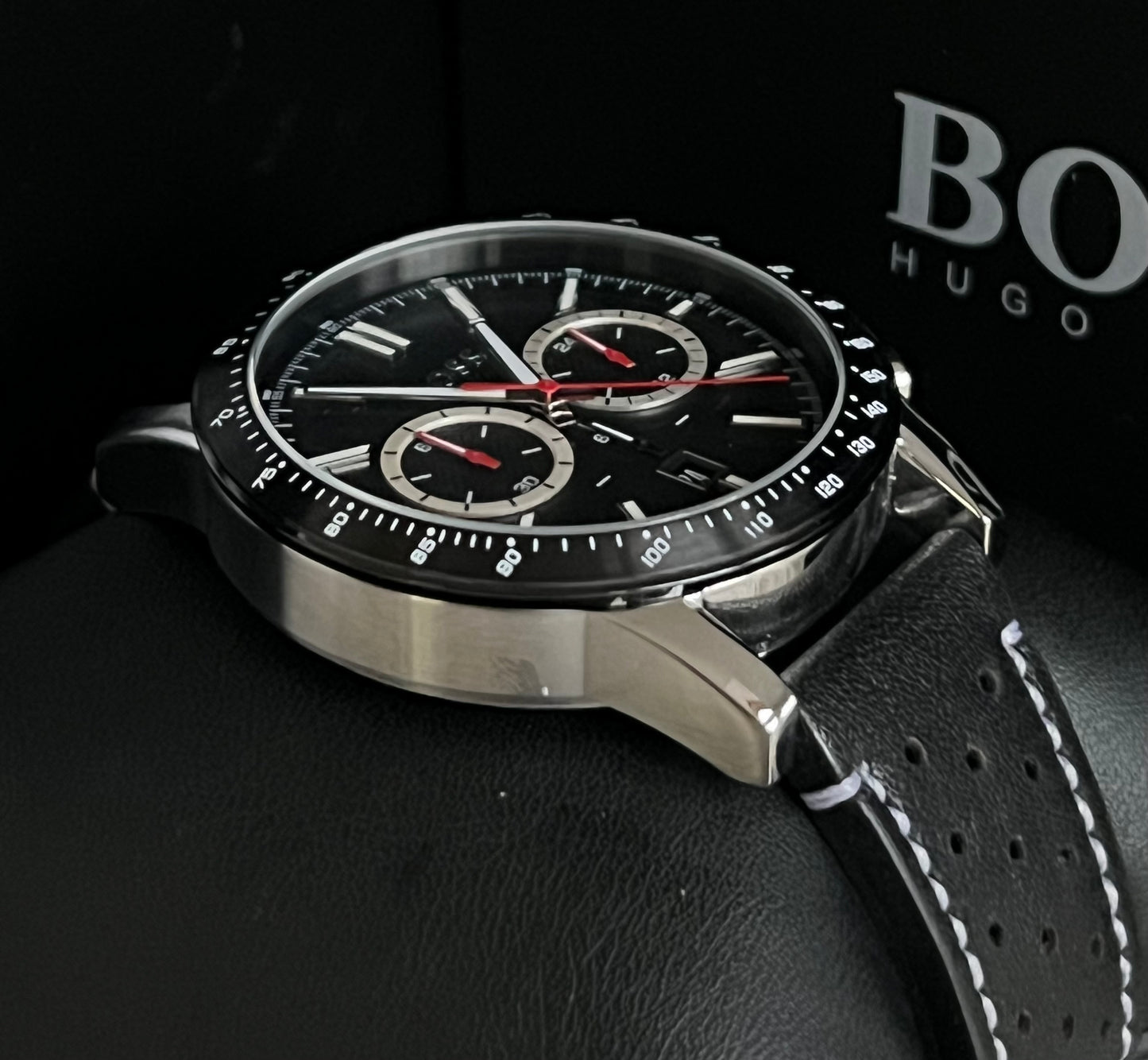 Hugo Boss Men’s Allure Chronograph Leather Strap Watch