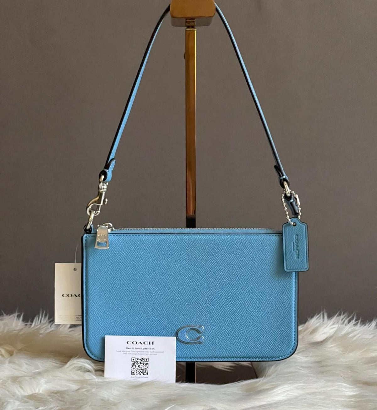 Coach Pouch Bag with Signature Canvas Detail