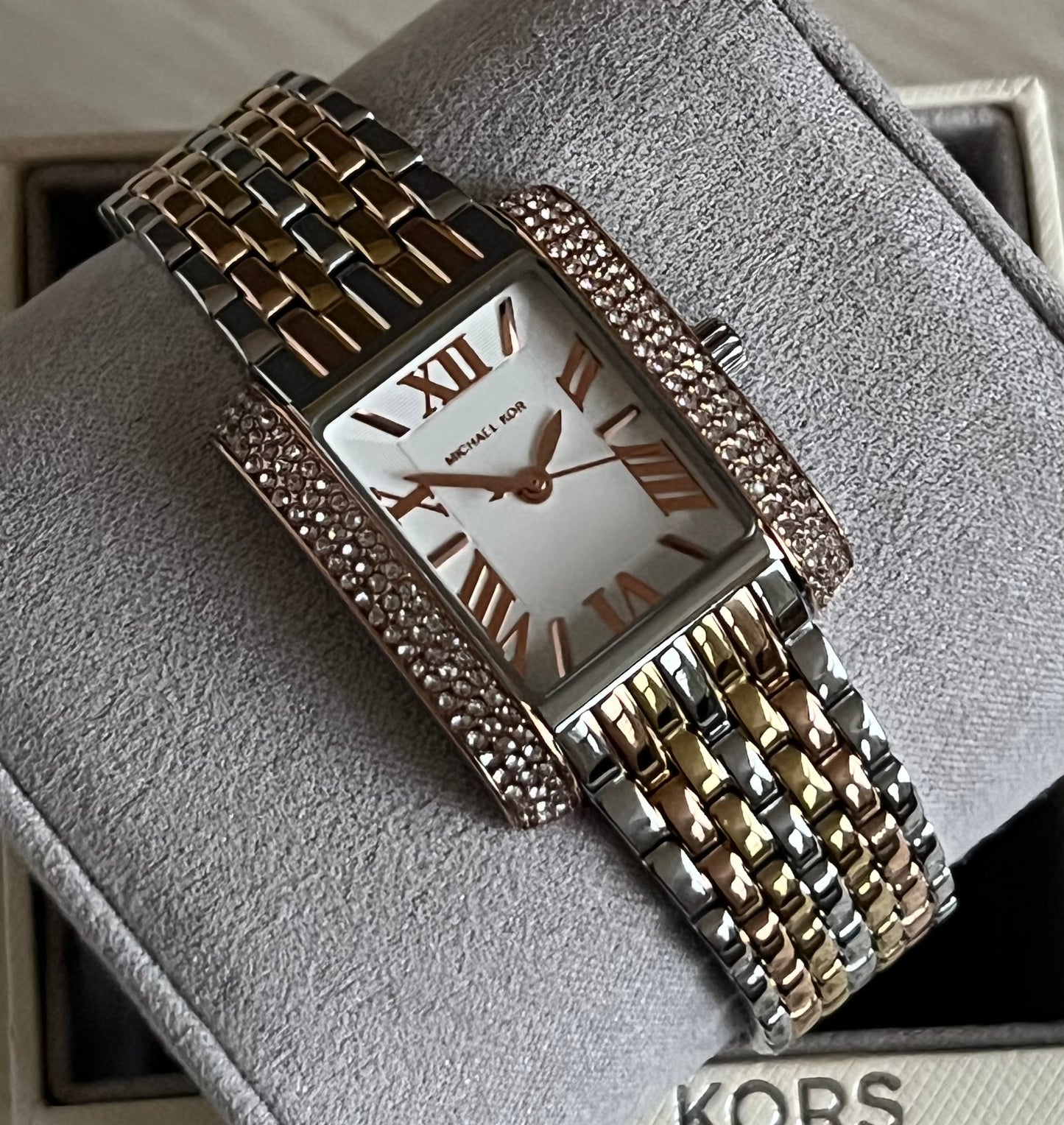 Michael Kors Women’s Emery Tri-Tone Stainless Watch