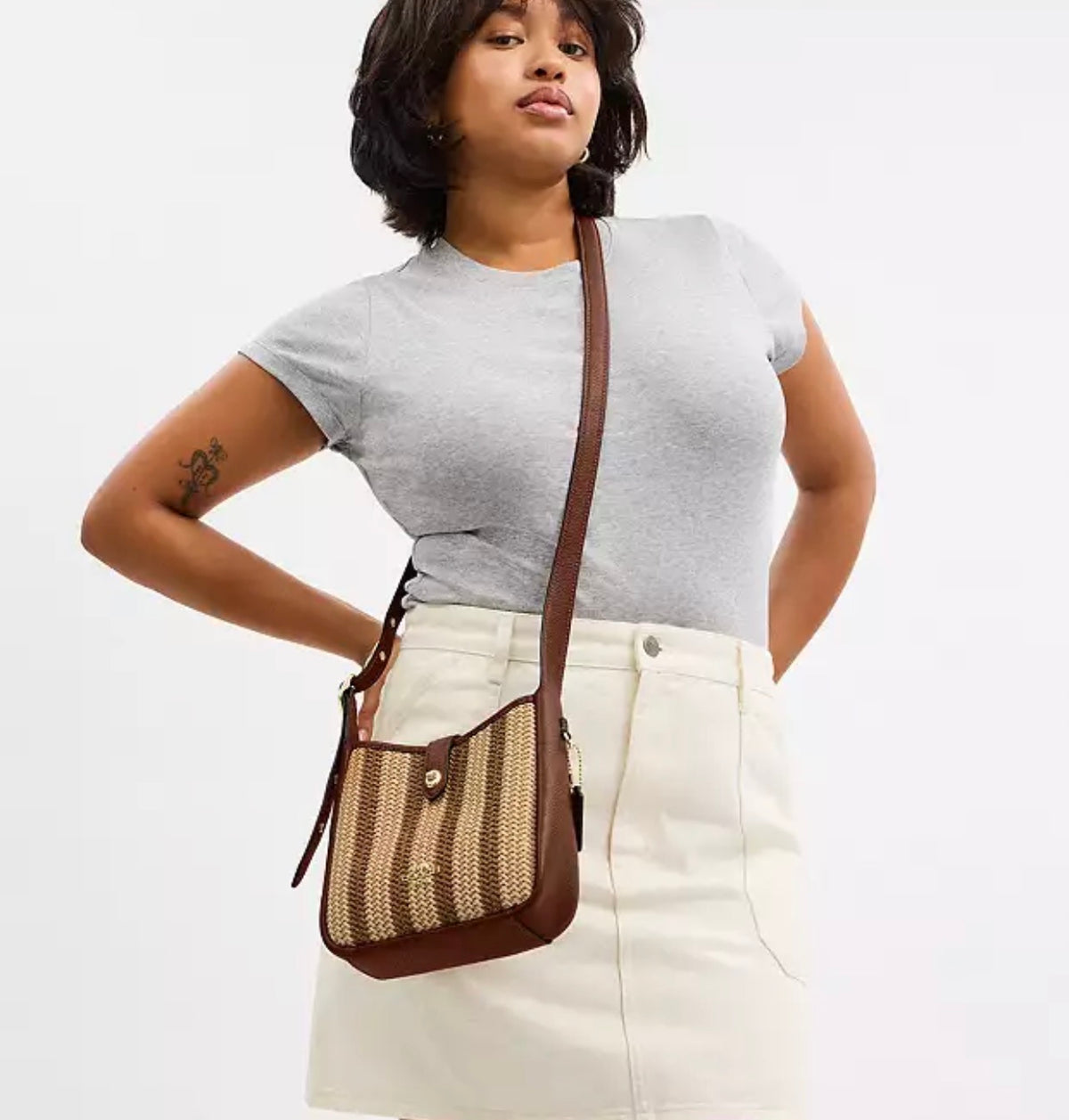 Coach Hadley Mini Crossbody Bag In Straw
