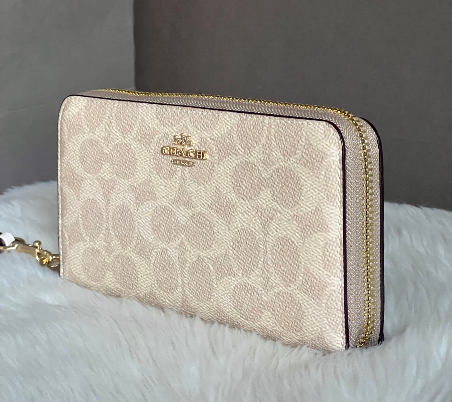 Coach Long Zip Around Wallet In Signature Canvas