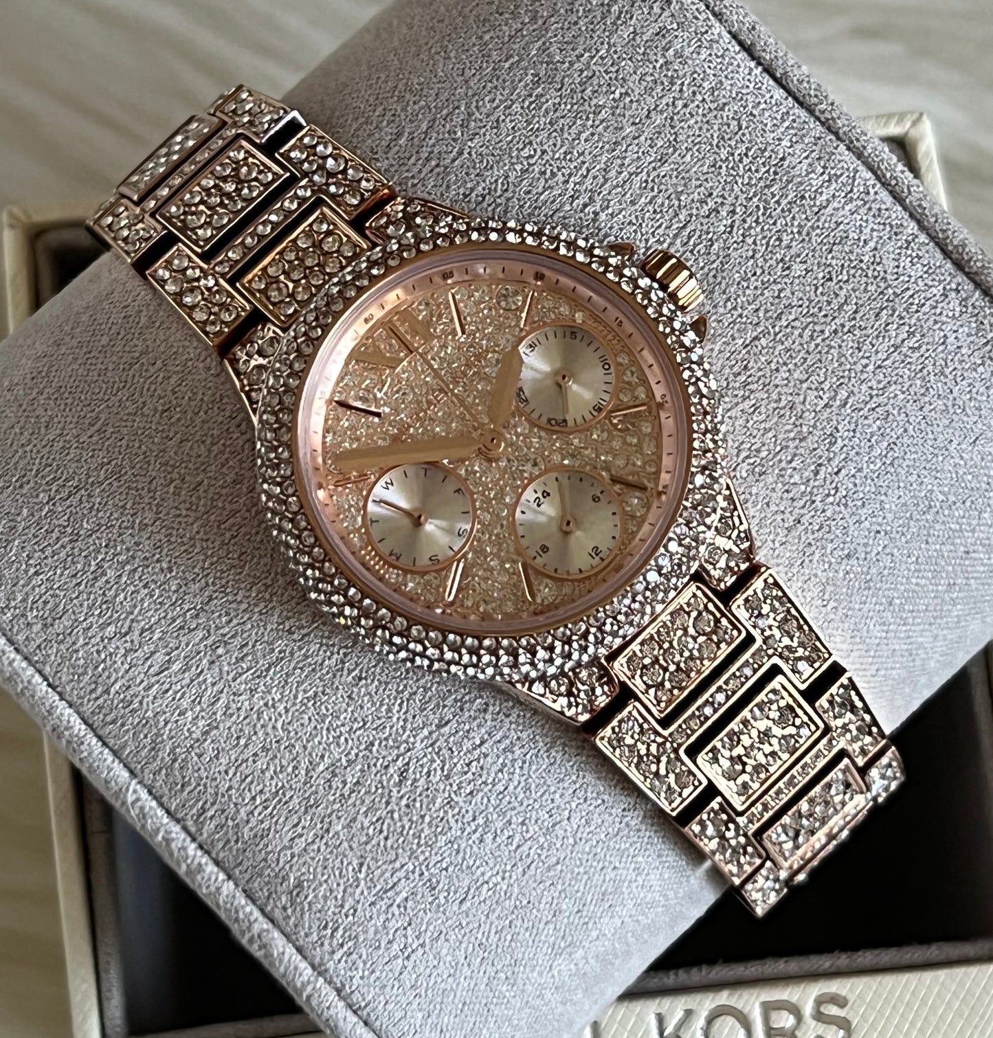 Michael Kors Women’s Mini Camille Pavé Rose Gold-Tone Watch