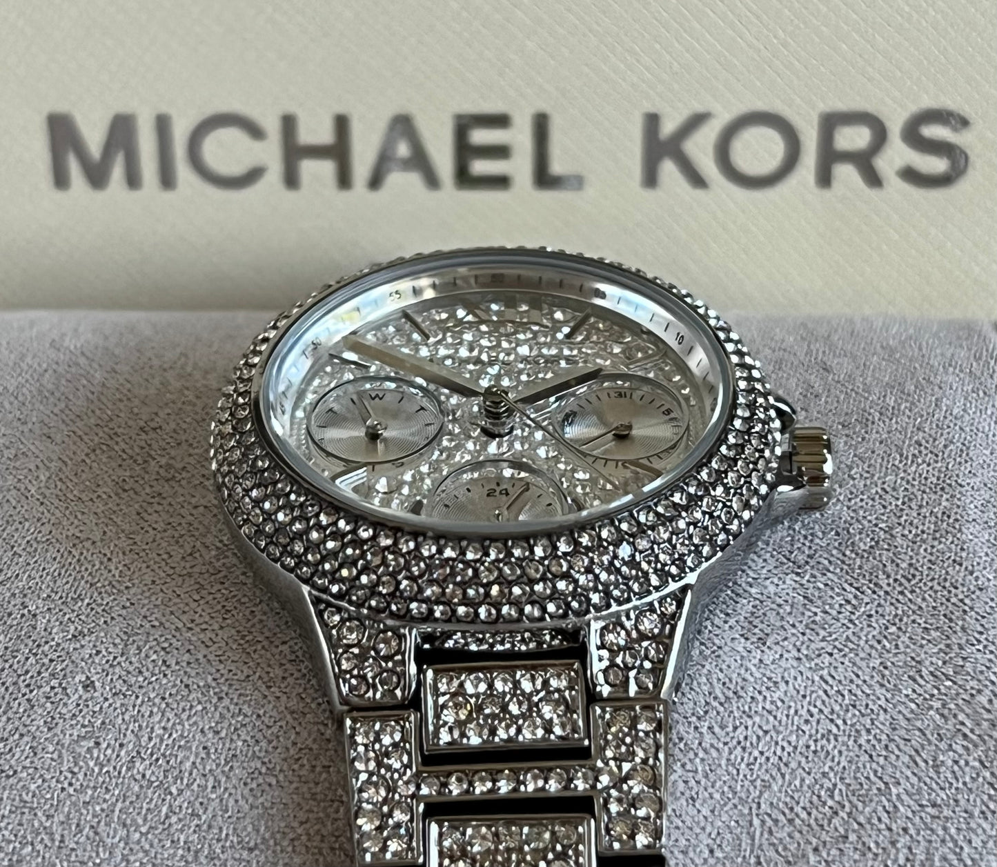 Michael Kors Women’s Mini Camille Pavé Silver-Tone Watch