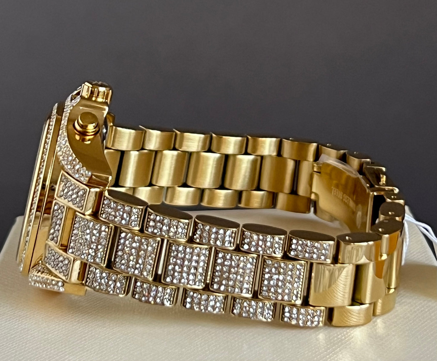 Michael Kors Women’s Mini Bradshaw Gold Dial Crystal Pavé Watch
