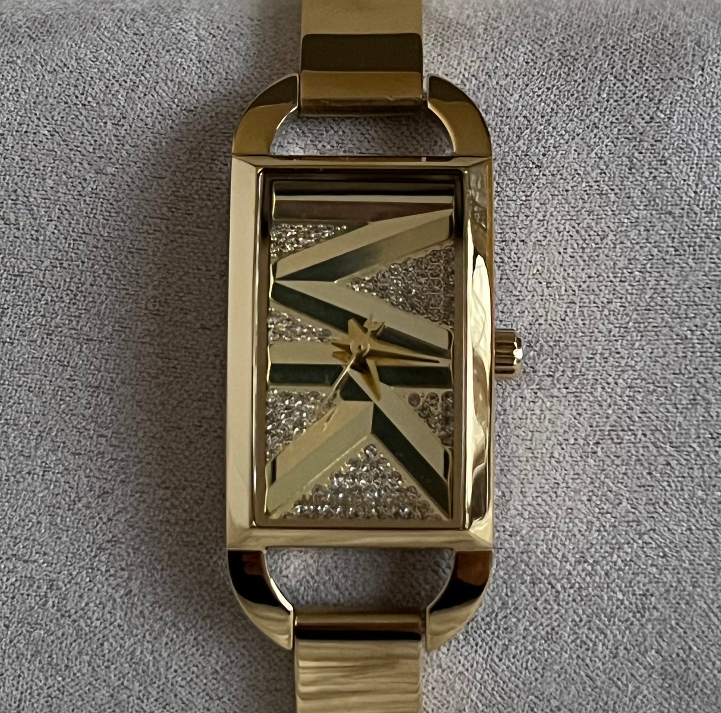 Michael Kors Women’s Mini Empire Pavé Gold-Tone Bangle Watch