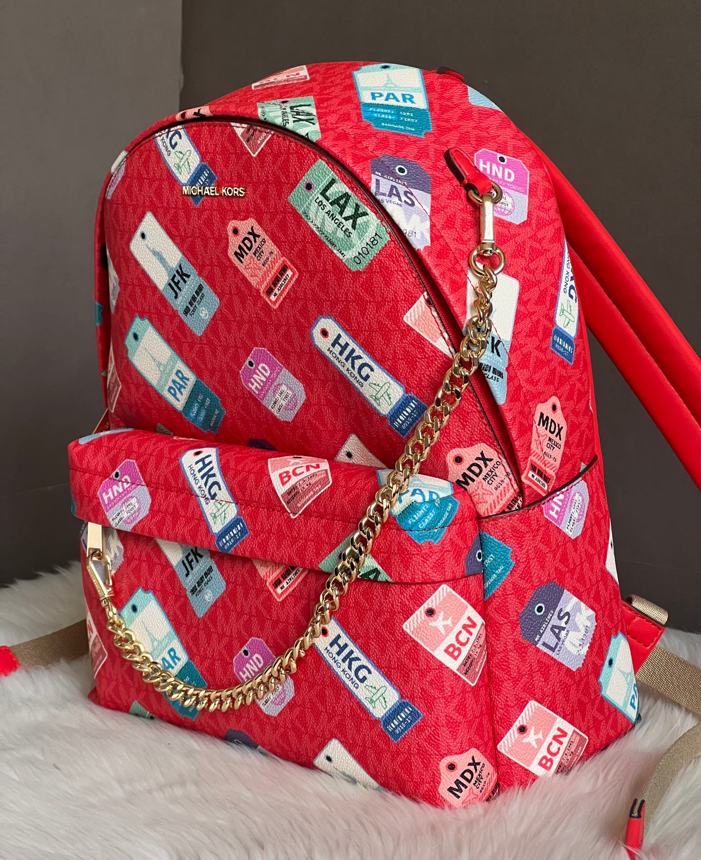 Michael Kors Slater Medium Printed Signature Logo Backpack