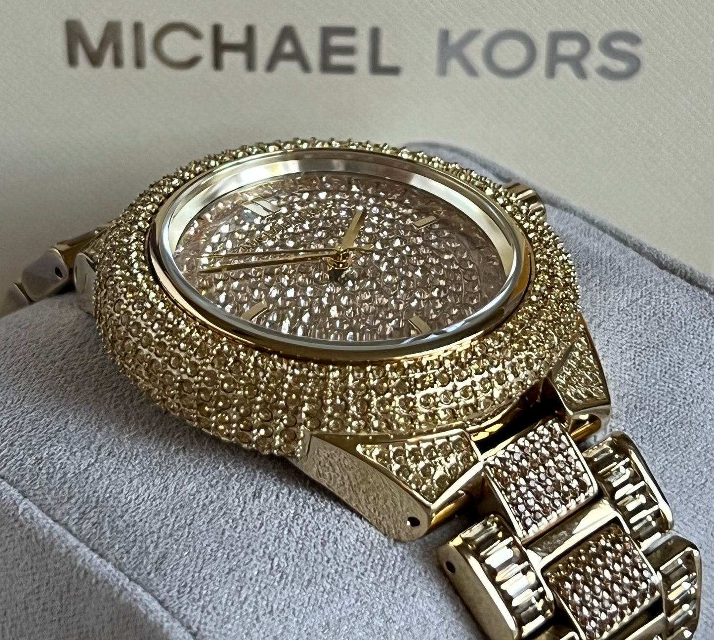 Michael Kors Women’s Oversized Camille Pavé Gold-Tone Watch