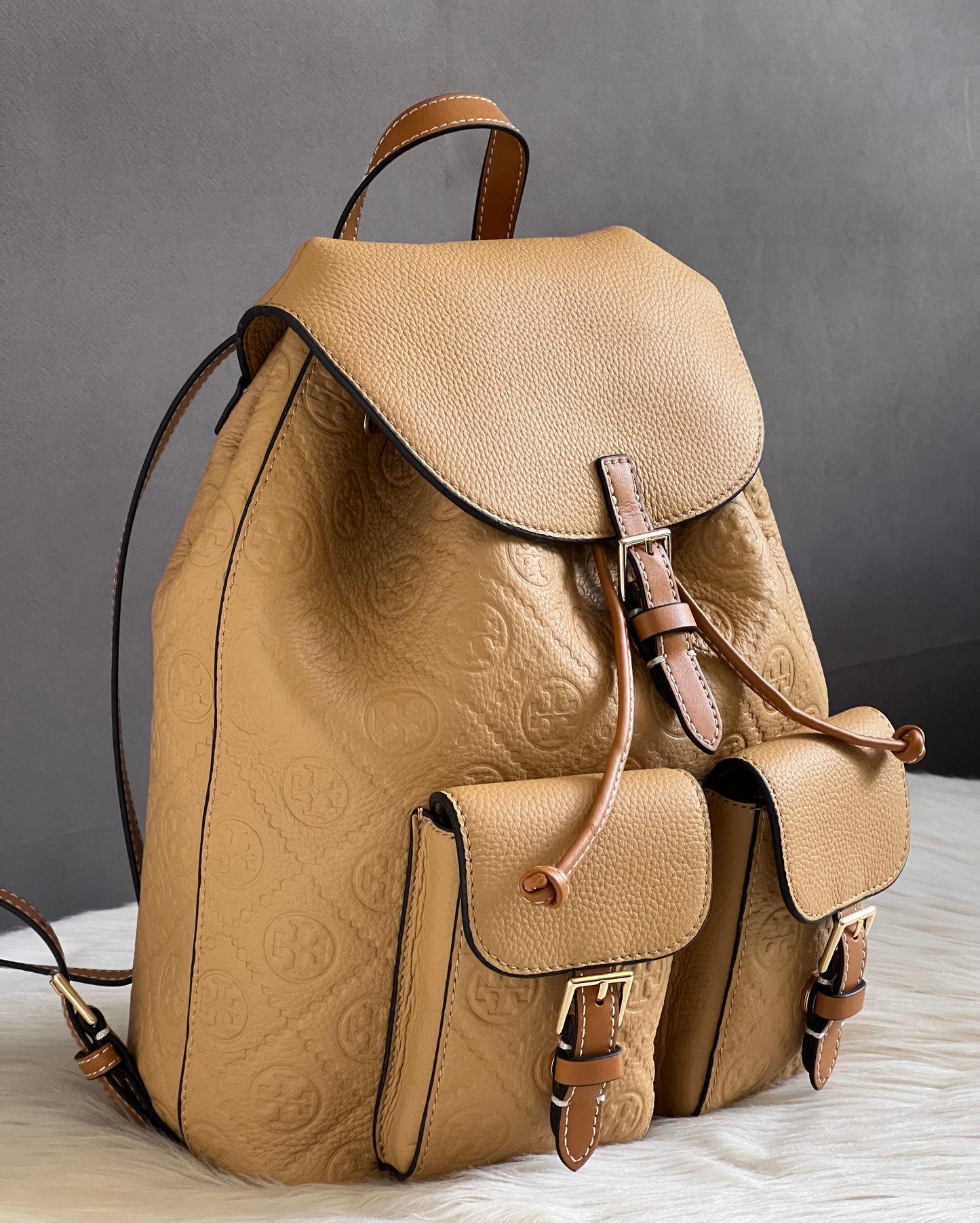 Tory Burch T Monogram Pebbled Backpack