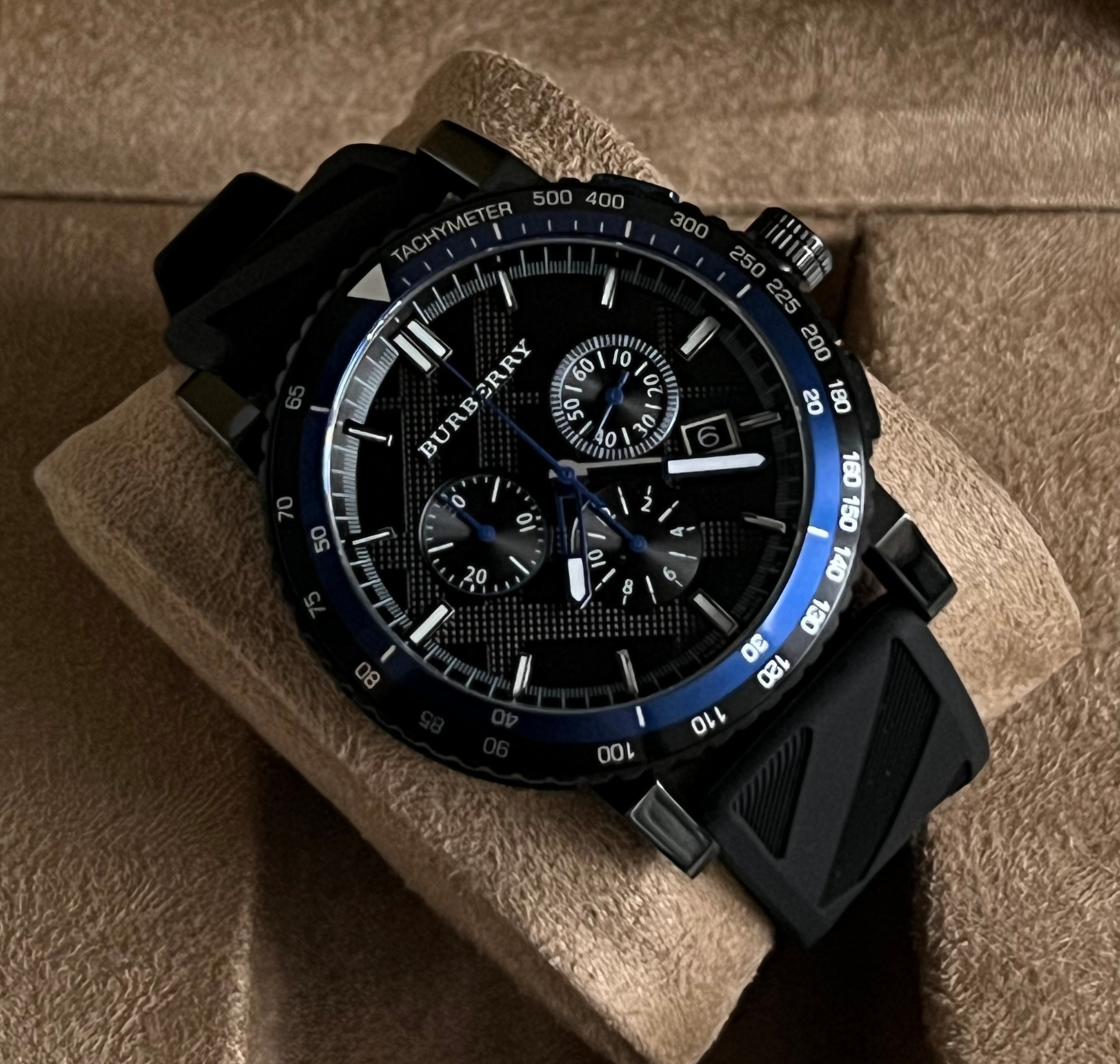 Burberry The City Sport Chronograph Black Rubber Strap Watch