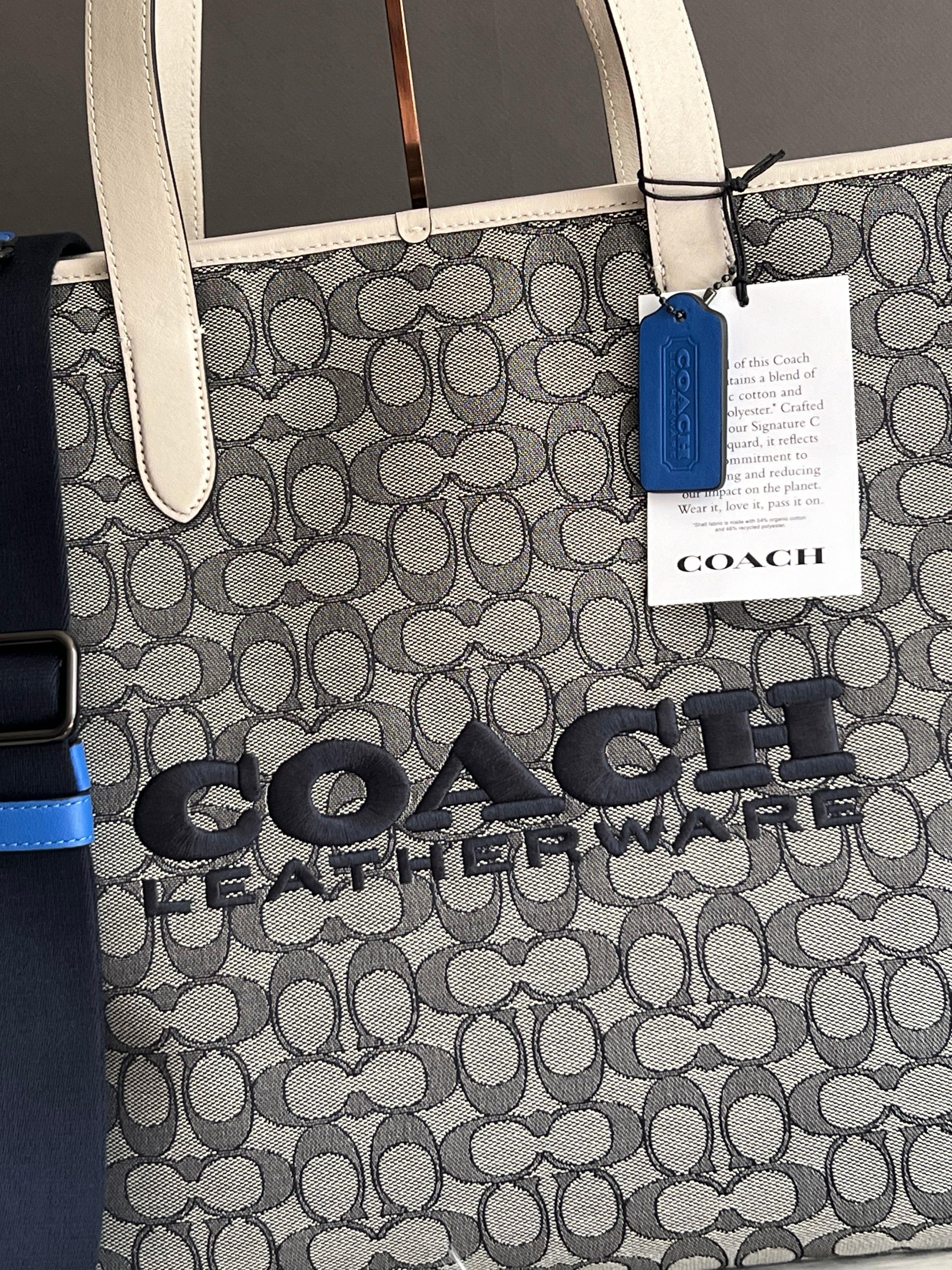 COACH Large Silver Jacquard outlets Fabric Tote