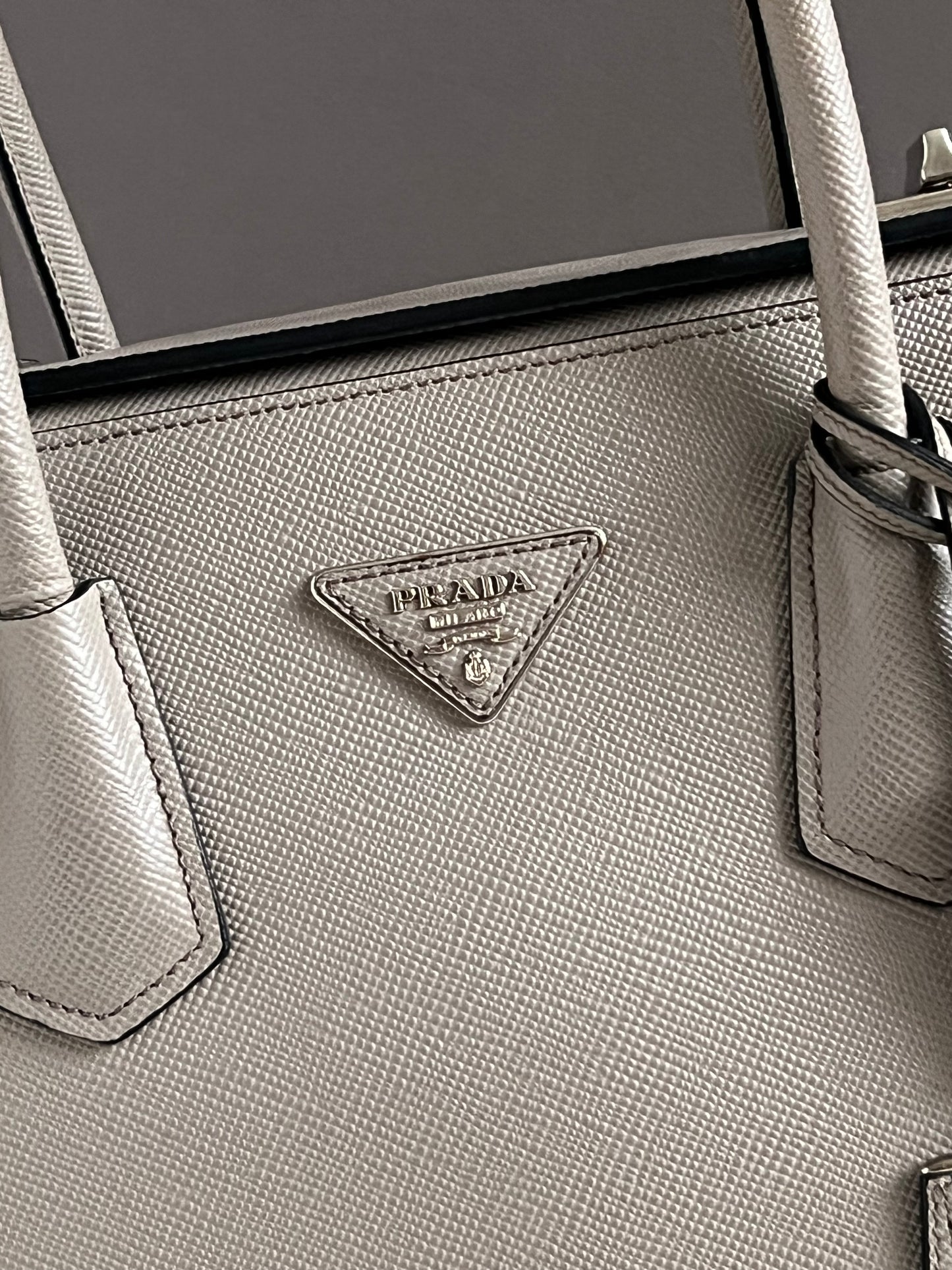 Prada Saffiano Cuir Turn-Lock Twin Satche