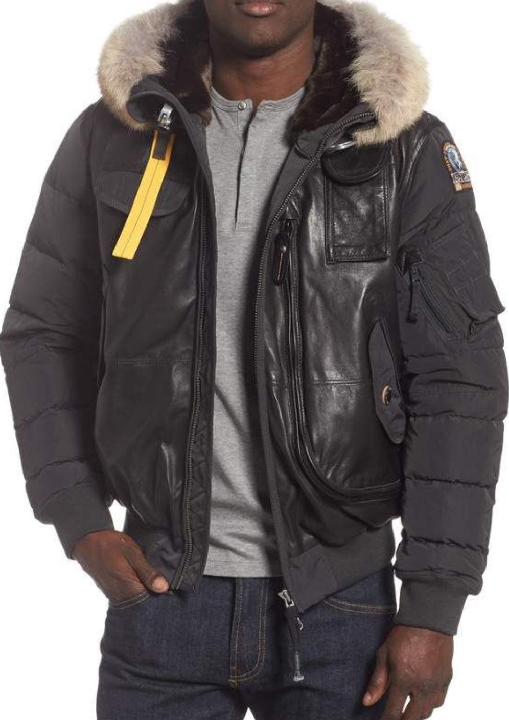 Parajumpers Grizzly Down Bomber Jacket with Genuine Coyote Fur Trim Club de Mode