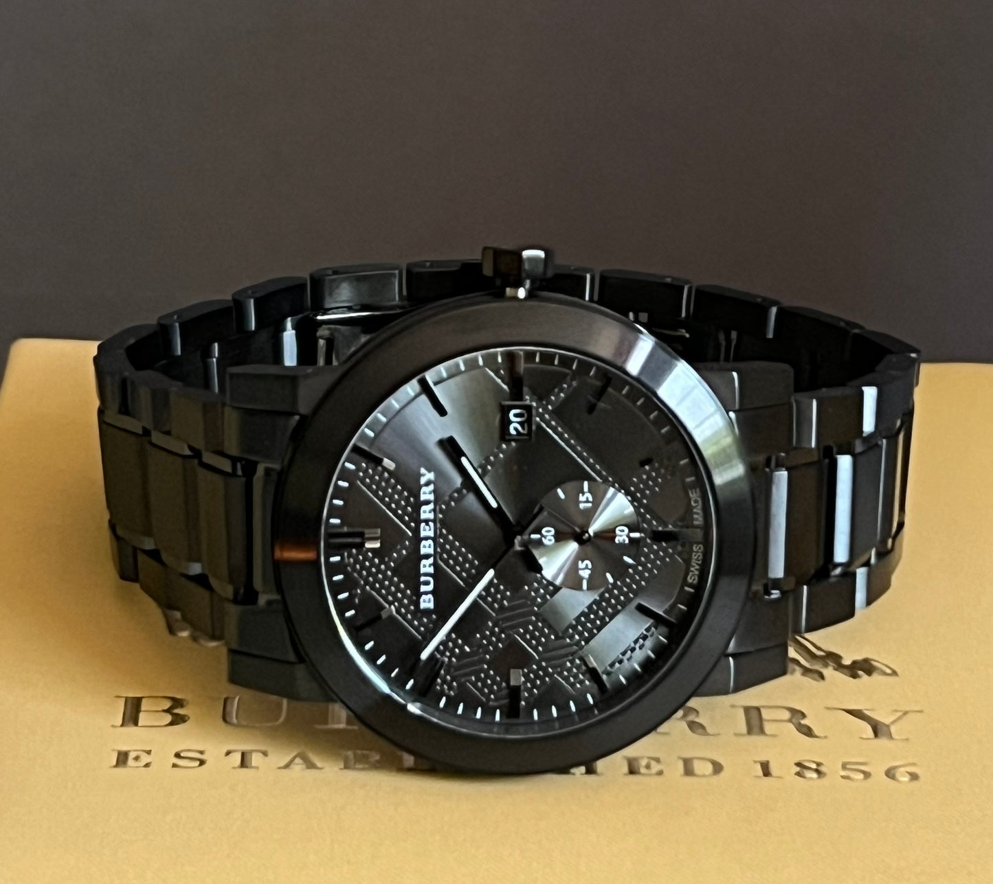 Burberry Men’s The City Gunmetal Dial Steel Watch