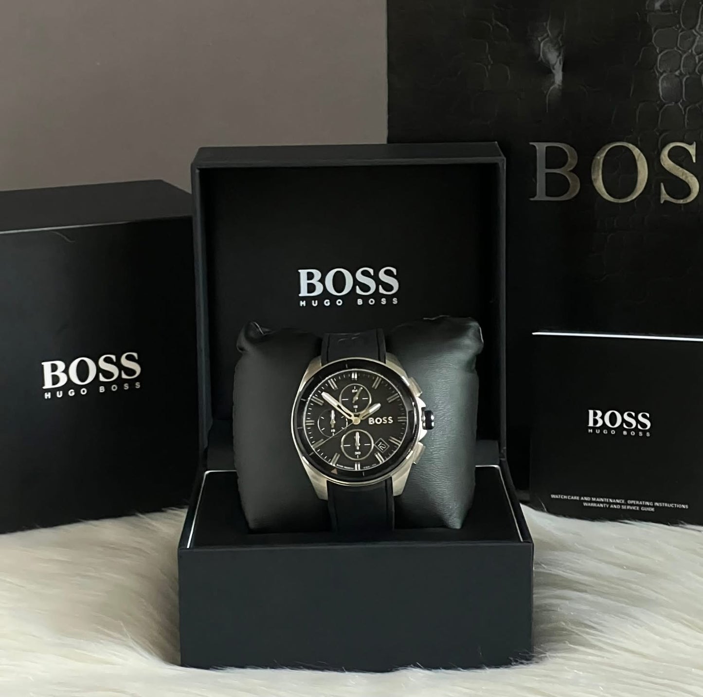 Hugo Boss Men’s Volane Black Silicone Chronograph Watch