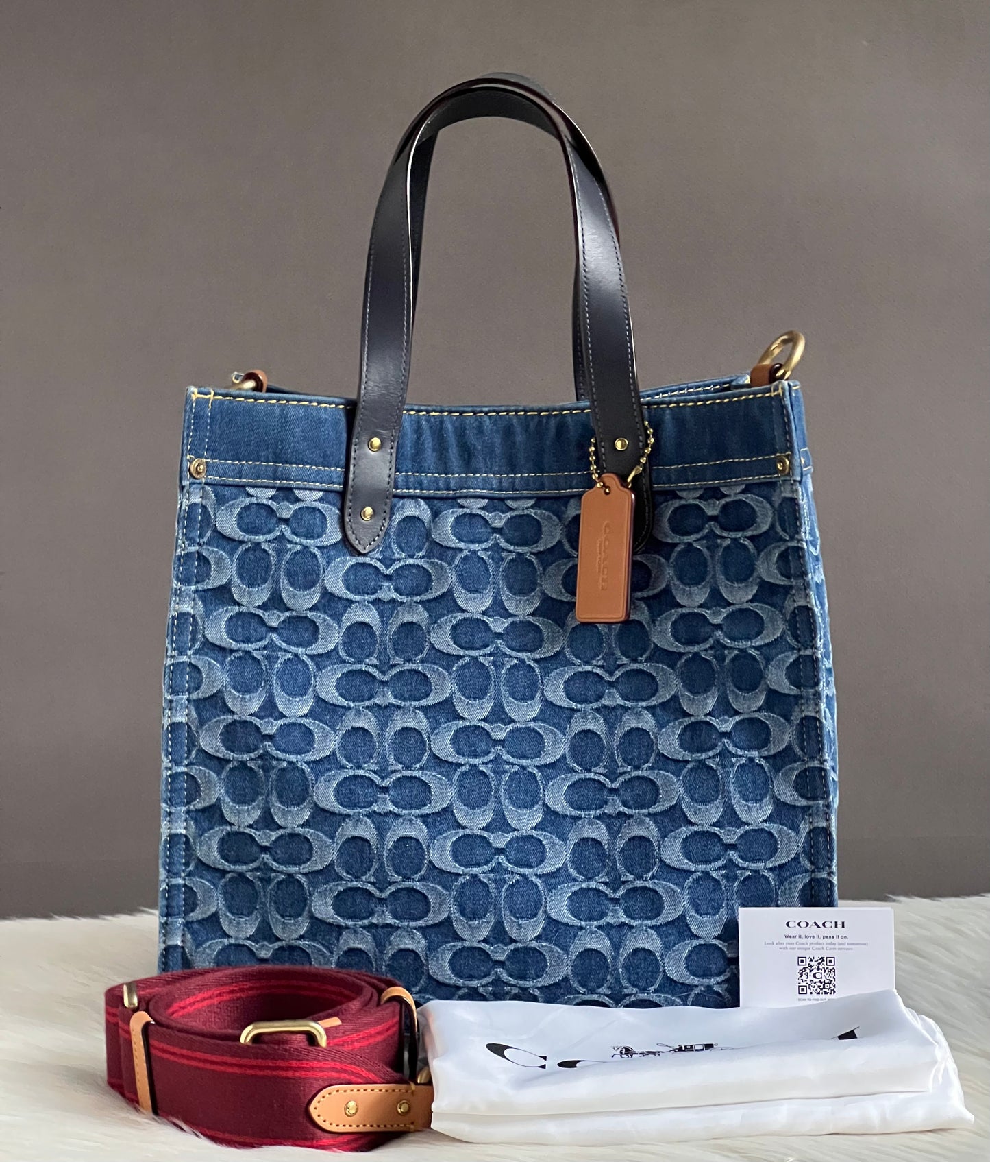 Coach Field Tote in Signature Denim