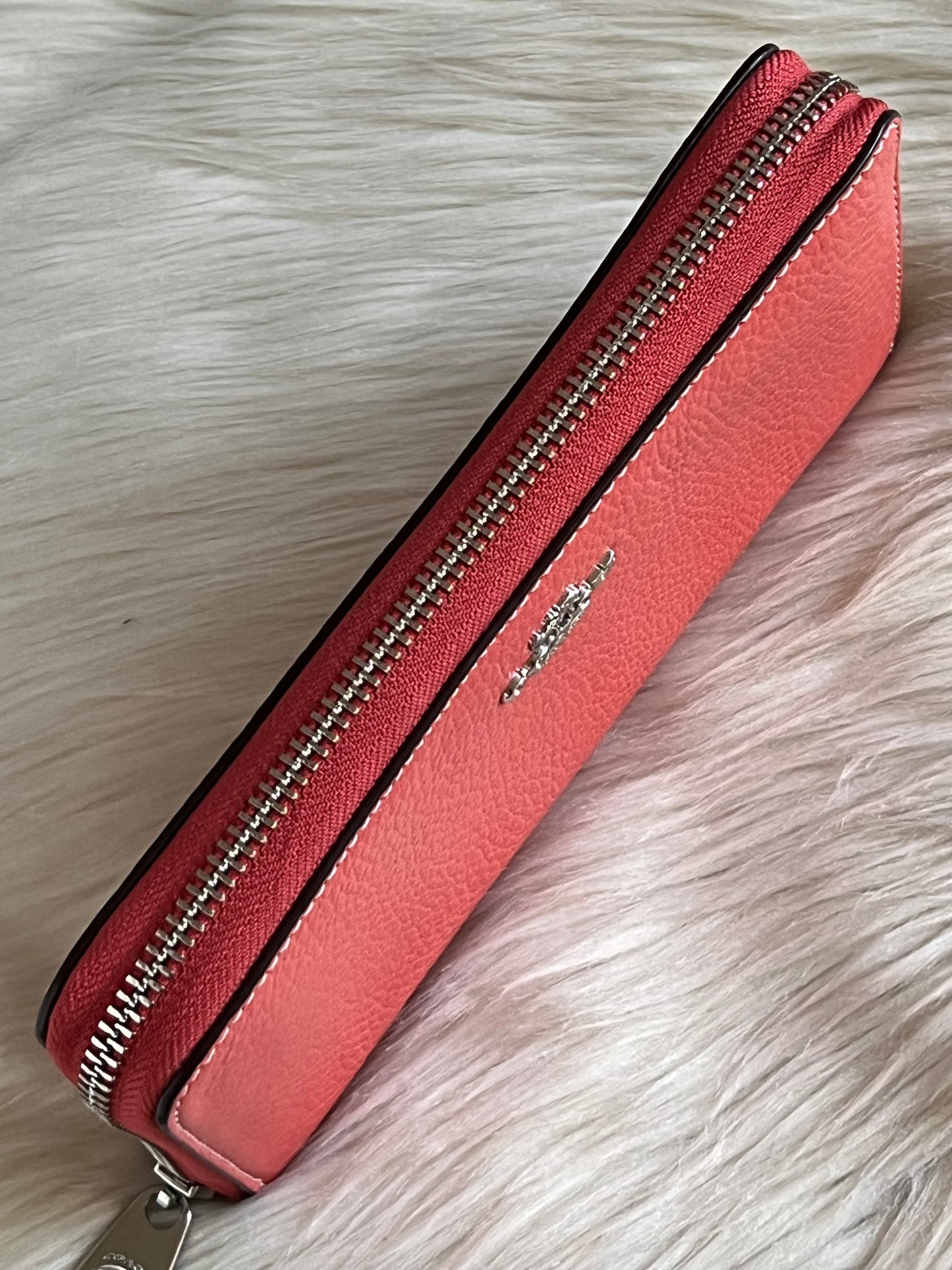 Coach Long Zip Around Wallet In Signature Canvas
