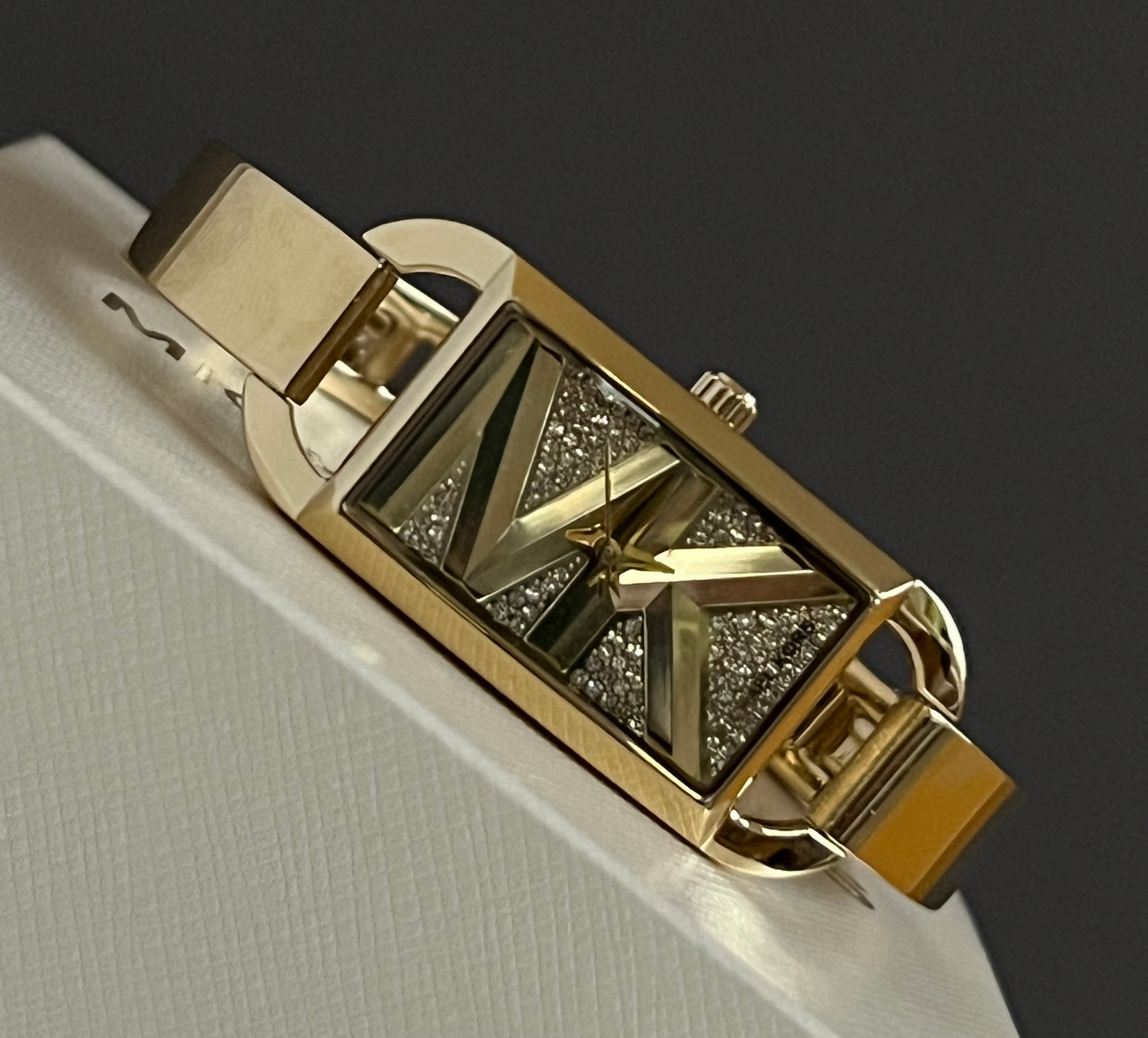 Michael Kors Women’s Mini Empire Pavé Gold-Tone Bangle Watch