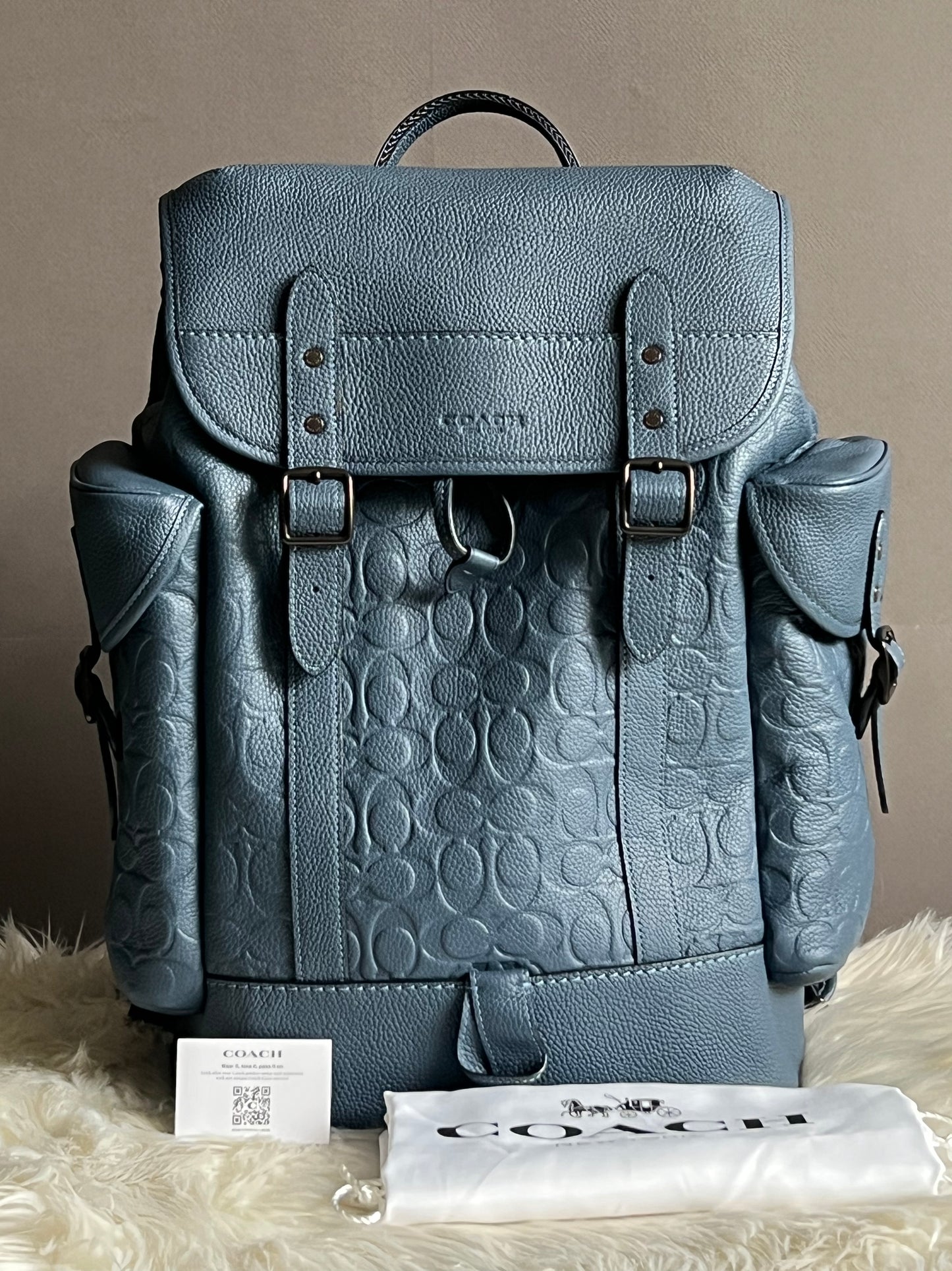 Coach Hitch Backpack in Signature Leather