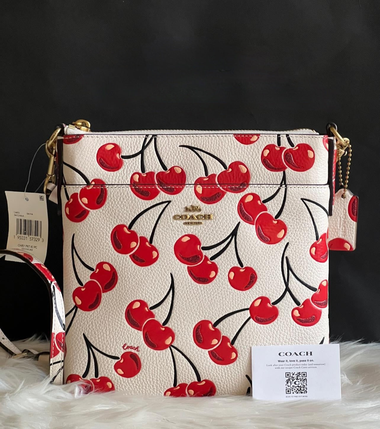 Coach Kitty Messenger Crossbody with Cherry Print