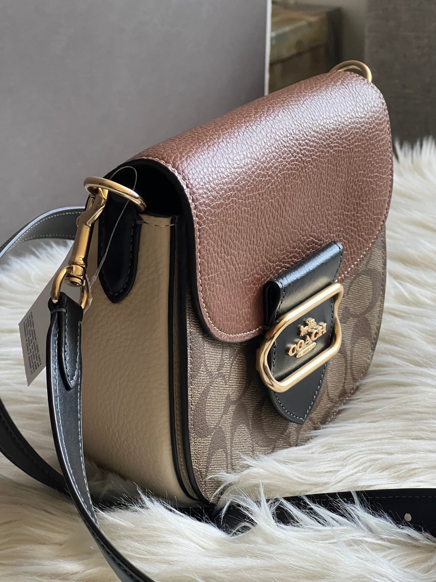 Coach Morgan Saddle Bag in Colorblock Signature Canvas