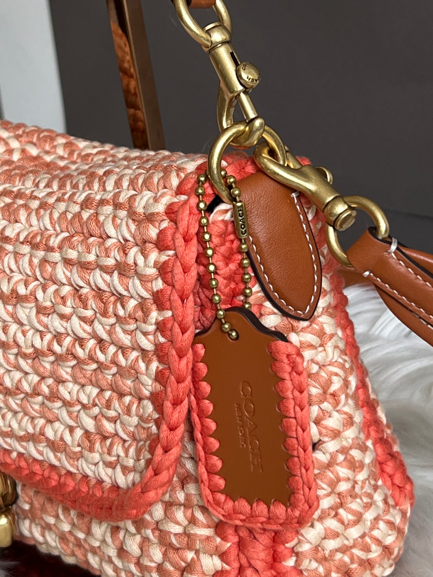 Coach Soft Tabby Shoulder Bag with Crochet