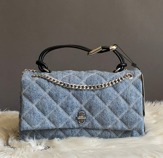 Marc Jacobs The Quilted Denim Dual Convertible Shoulder Bag