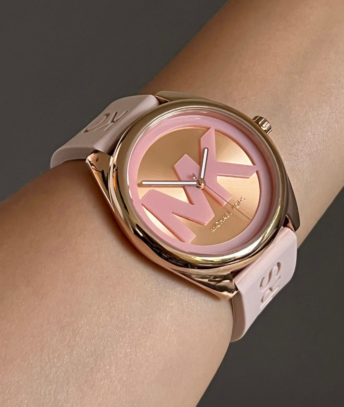 Michael Women’s Kors Janelle Three-Hand Pink Silicone Watch