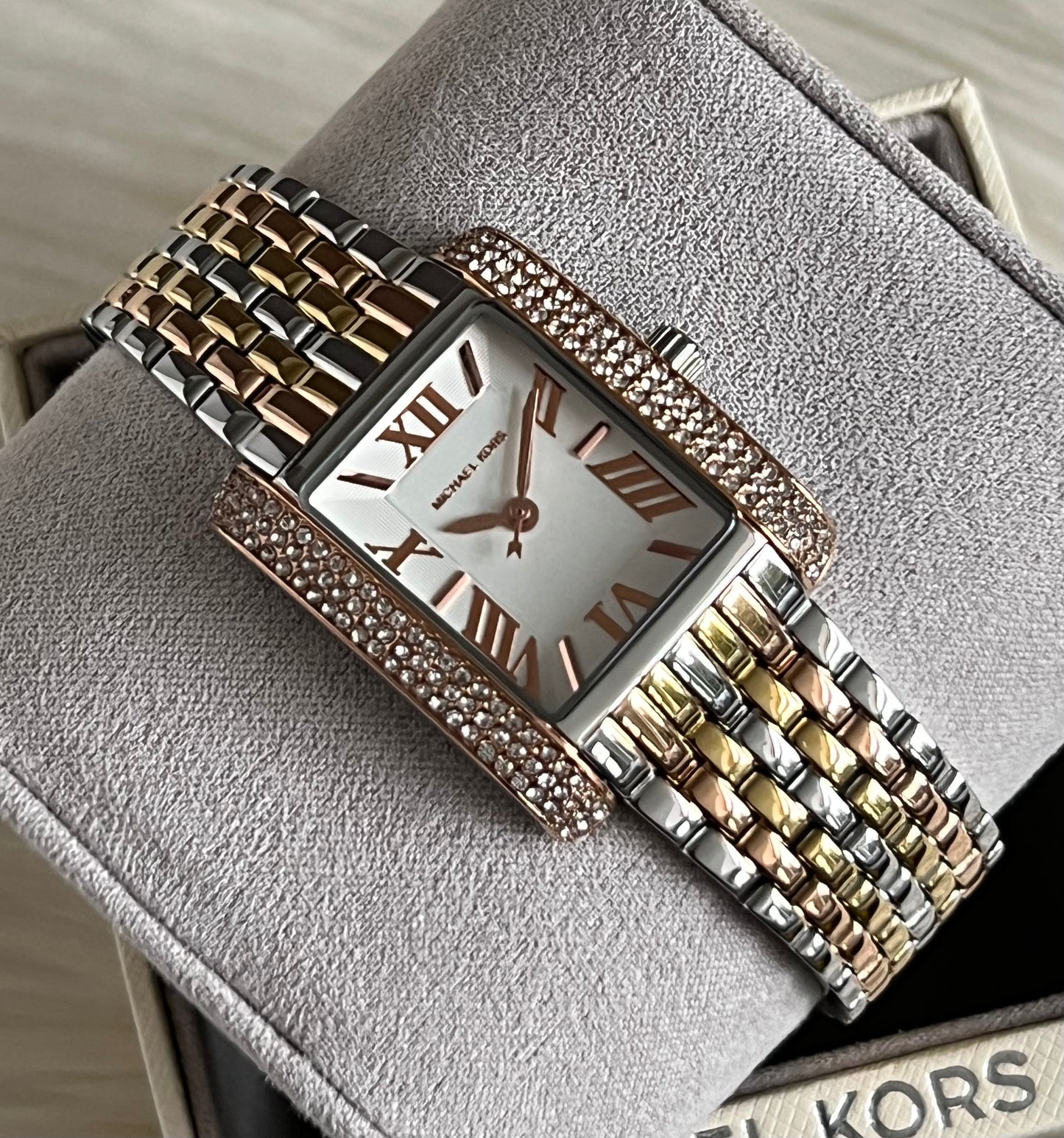 Michael Kors Women’s Emery Tri-Tone Stainless Watch