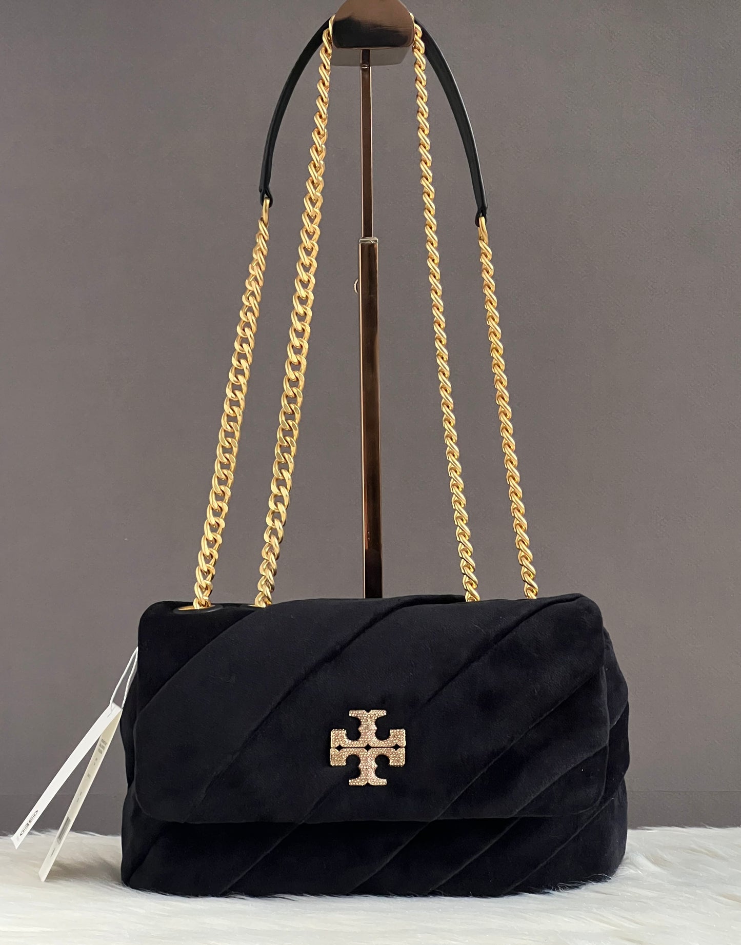 Tory Burch Small Kira Draped Velvet Convertible Shoulder Bag