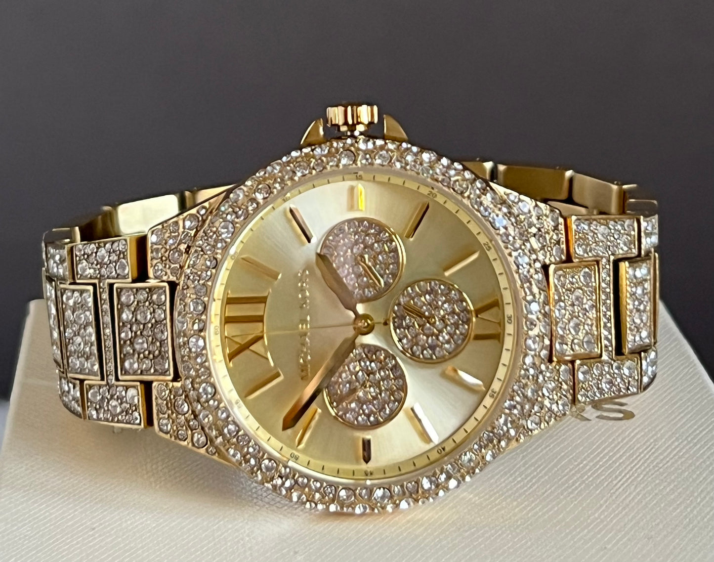 Michael Kors Women’s Oversized Camille Pavé Gold-Tone Watch