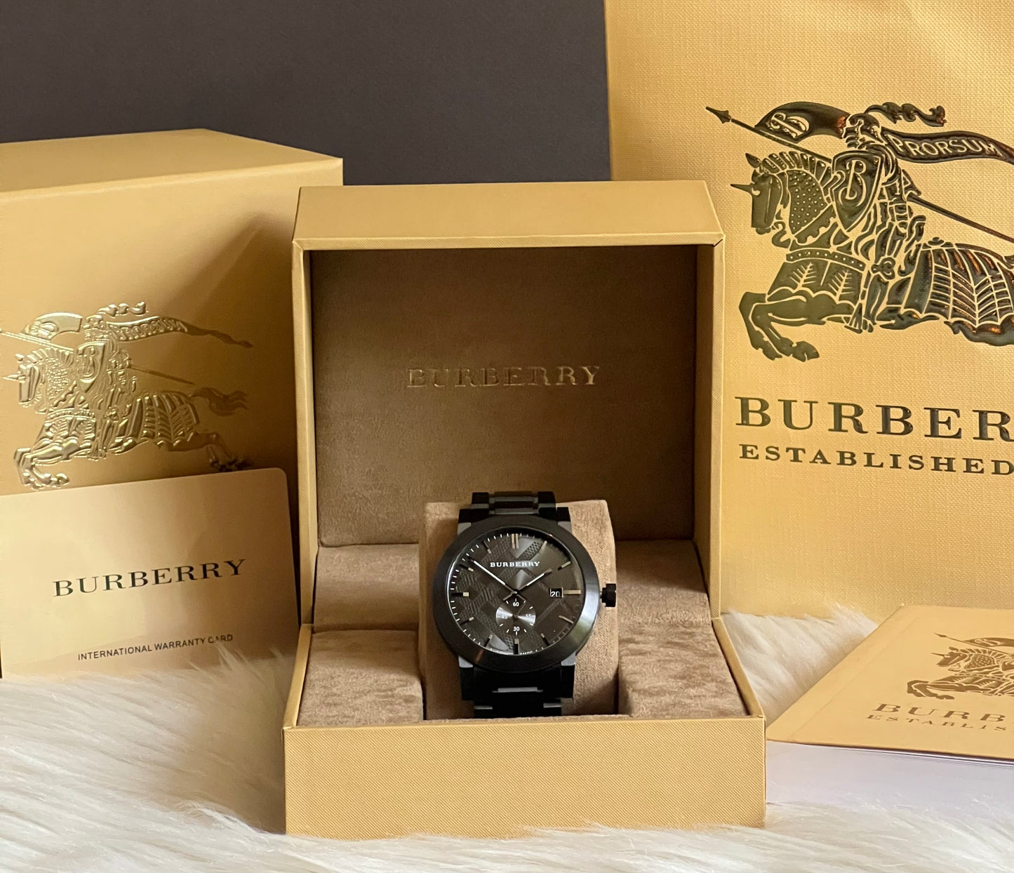 Burberry Men’s The City Gunmetal Dial Steel Watch