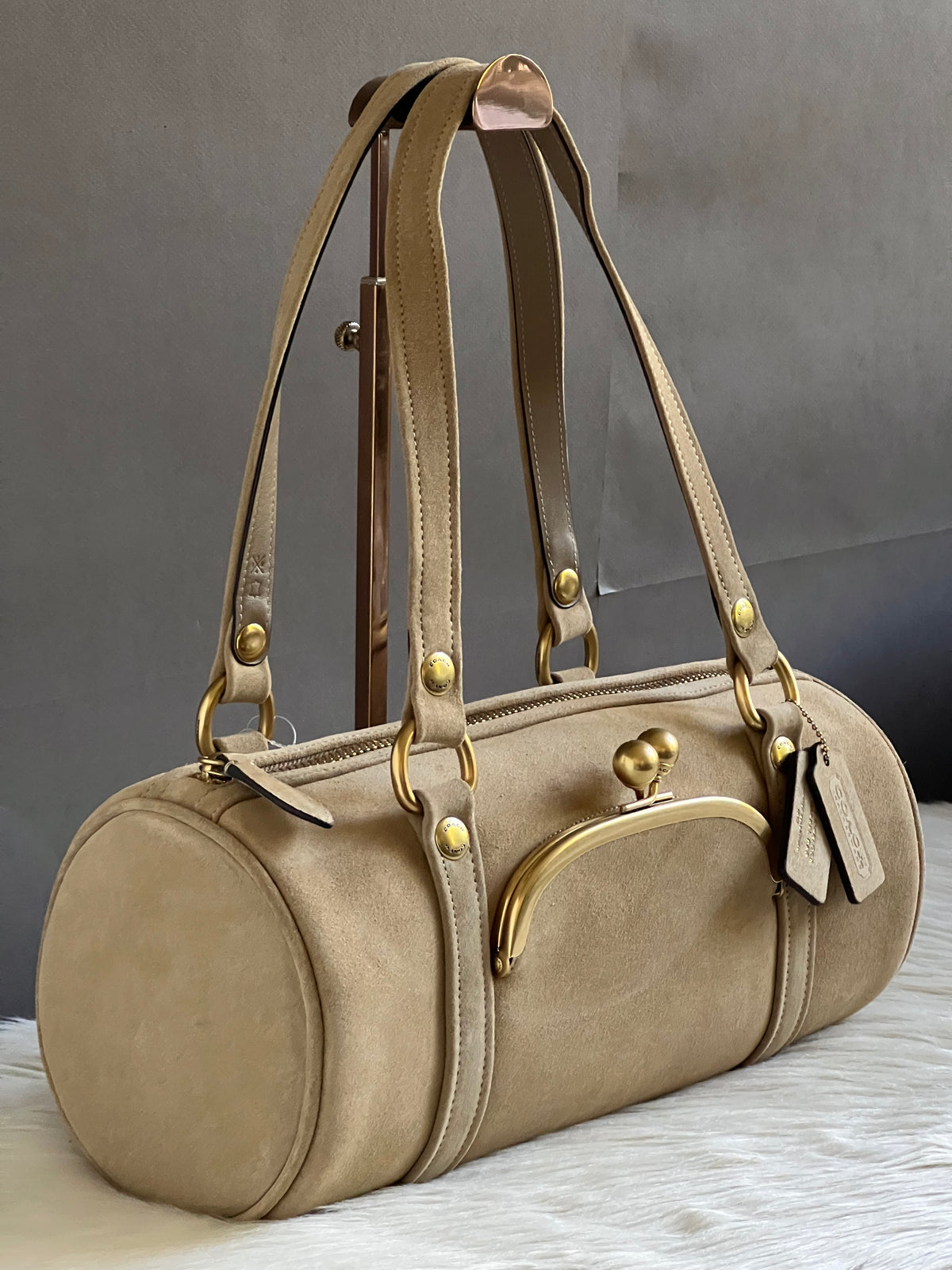 Coach Kisslock Barrel Bag