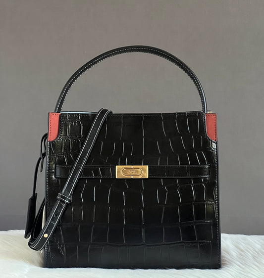Tory Burch Small Lee Radziwill Embossed Double Bag