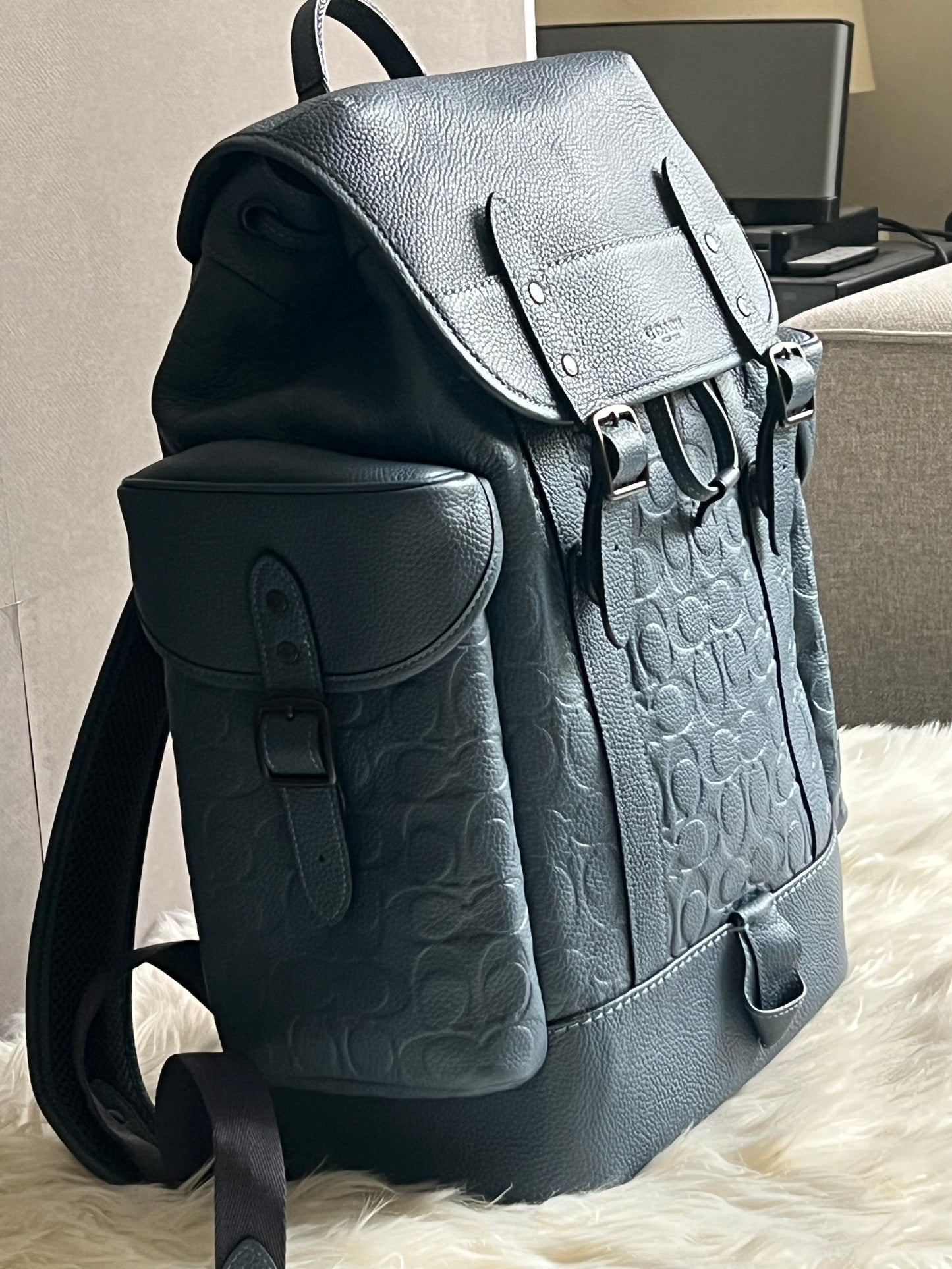 Coach Hitch Backpack in Signature Leather