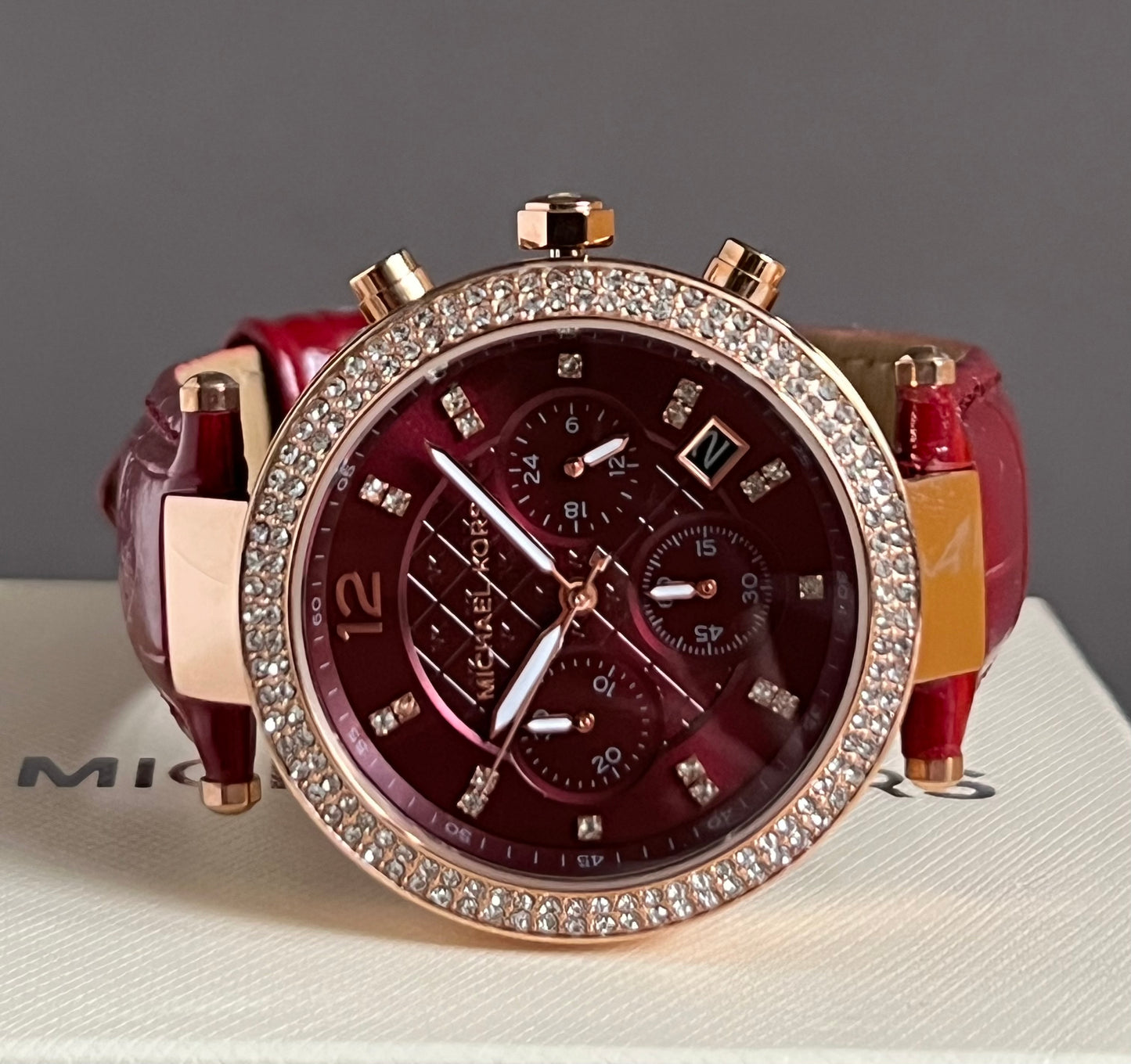 Michael Kors Parker Rose Gold Leather Watch