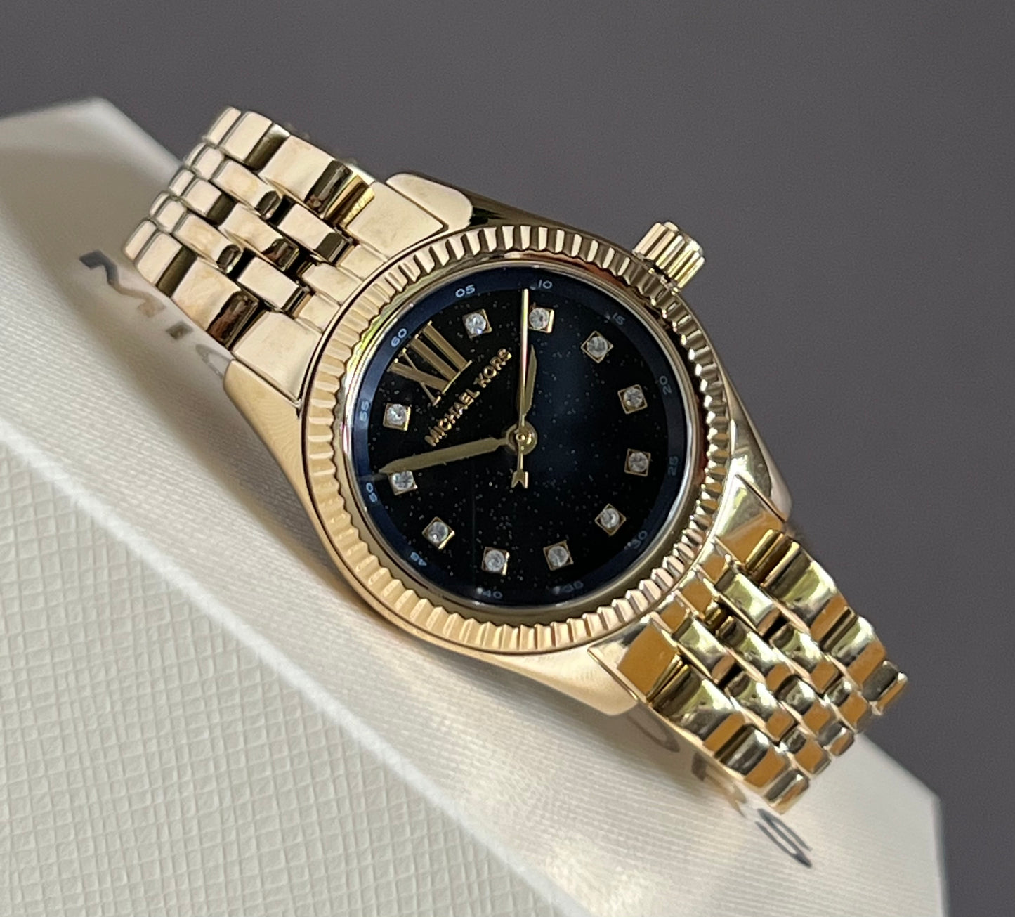 Michael Kors Women’s Mini Lexington Pavé Gold-Tone Watch
