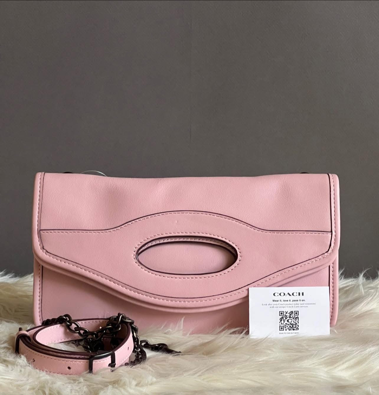 Coach Foldover Cut Out Clutch Crossbody