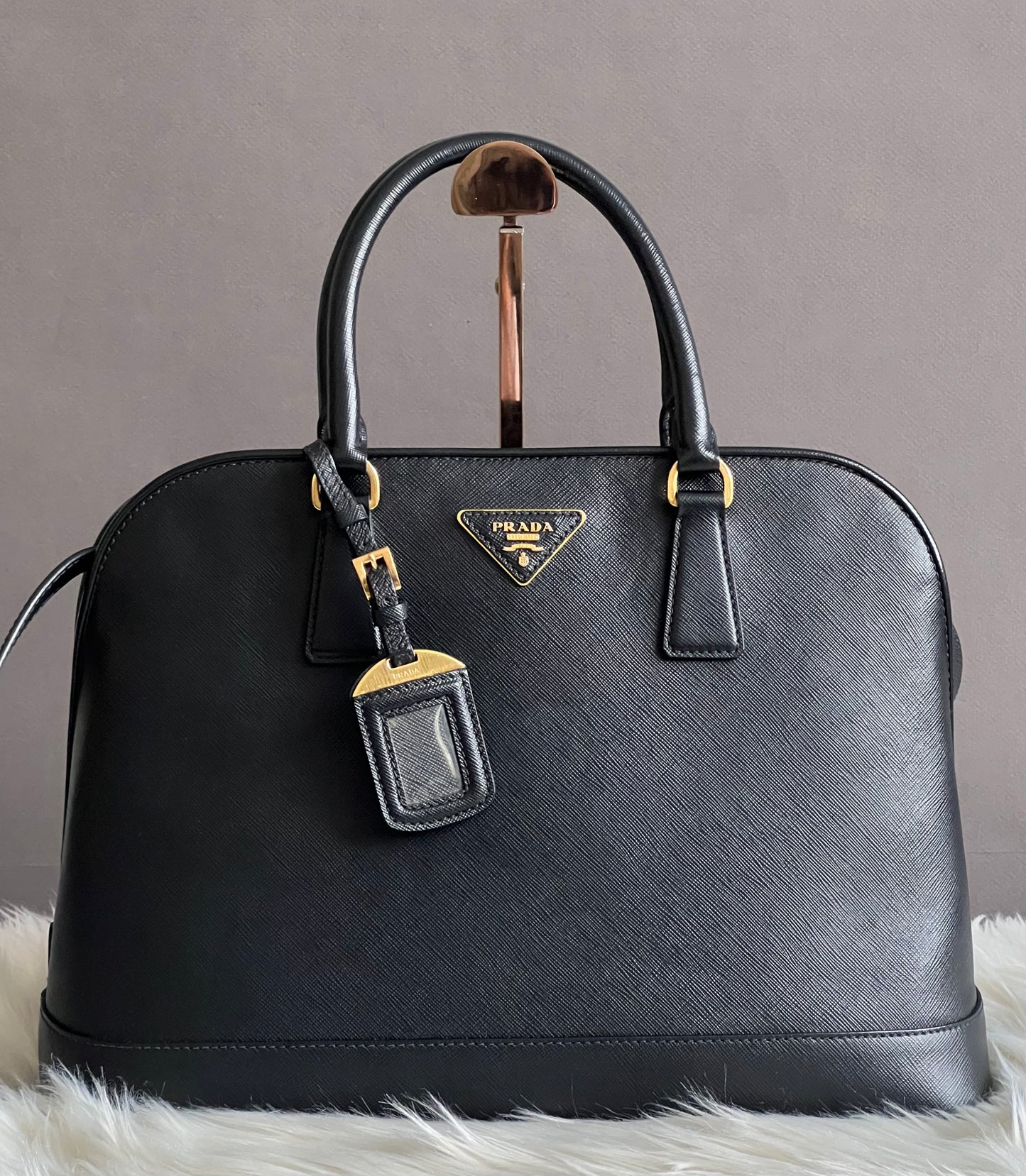 Prada Saffiano Large Dome Tote Bag
