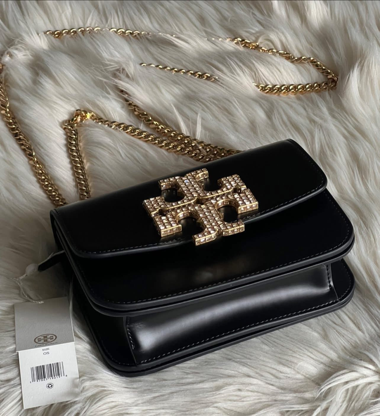 Tory Burch Eleanor Pave Spazzolato Small Convertible Shoulder Bag