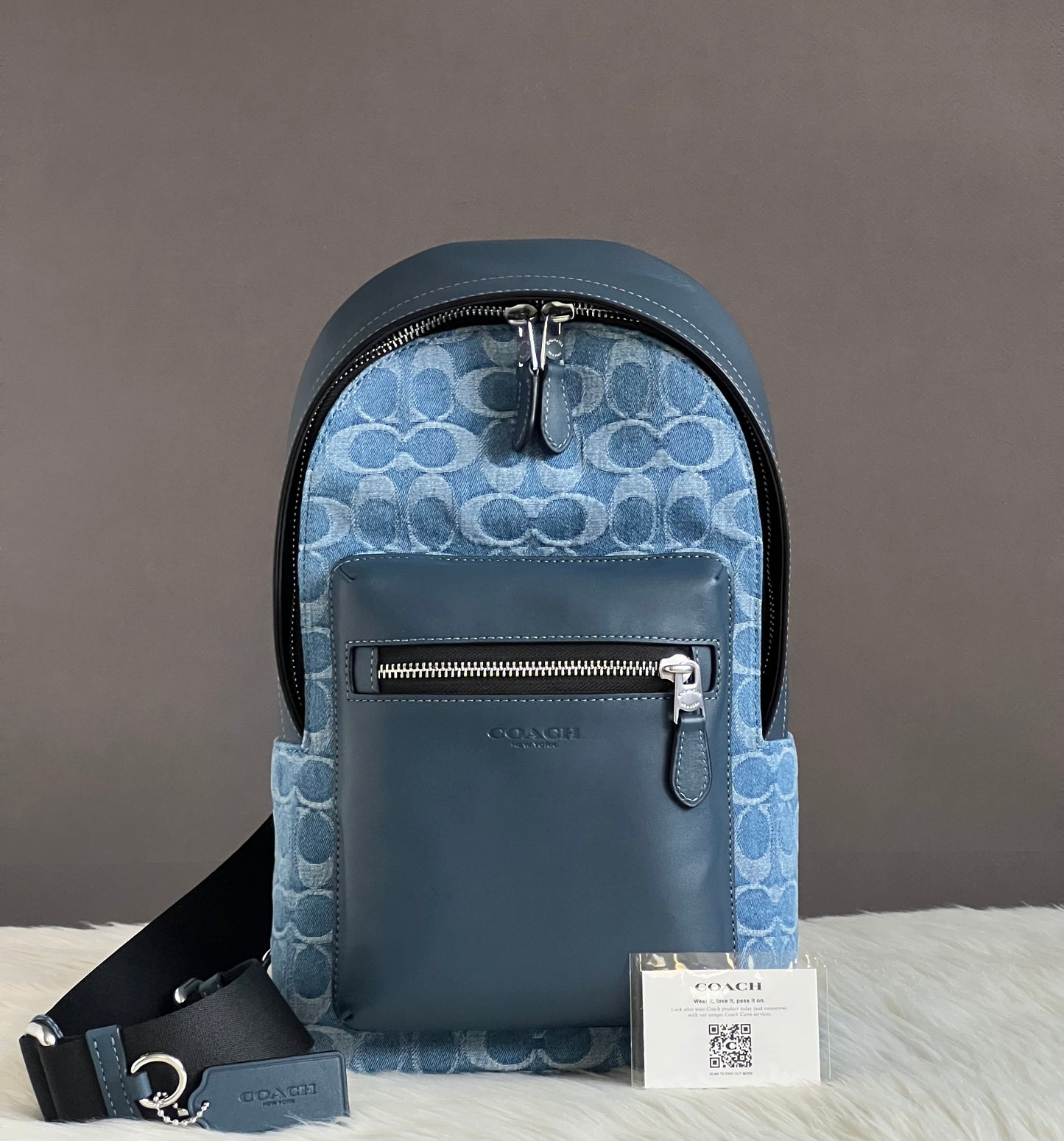 Coach West Pack In Signature Denim
